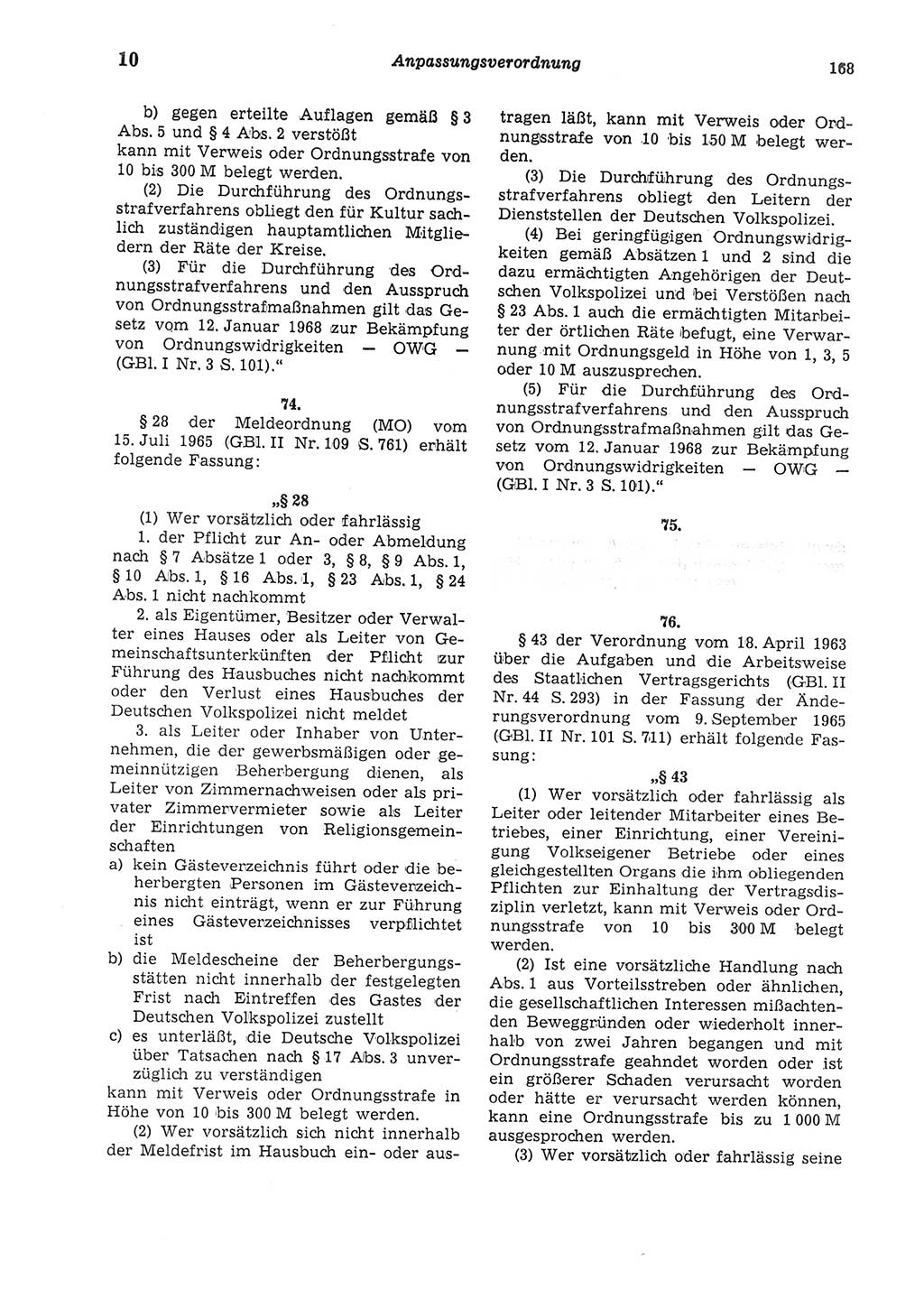 Strafgesetzbuch (StGB) der Deutschen Demokratischen Republik (DDR) und angrenzende Gesetze und Bestimmungen 1975, Seite 168 (StGB DDR Ges. Best. 1975, S. 168)