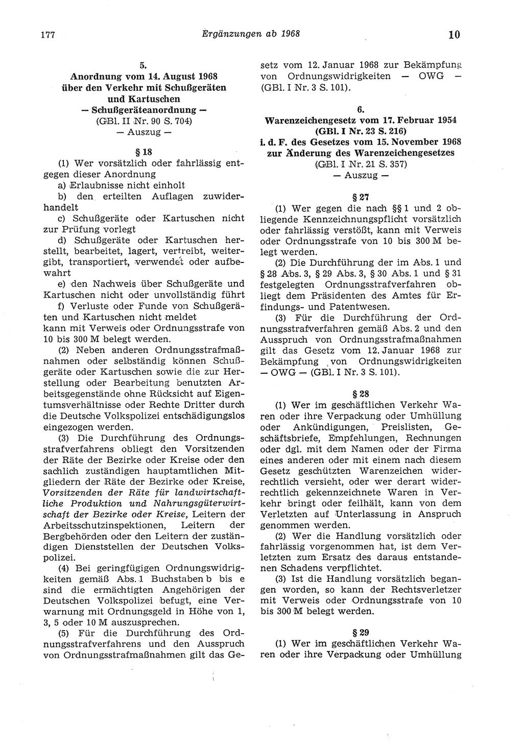 Strafgesetzbuch (StGB) der Deutschen Demokratischen Republik (DDR) und angrenzende Gesetze und Bestimmungen 1975, Seite 177 (StGB DDR Ges. Best. 1975, S. 177)