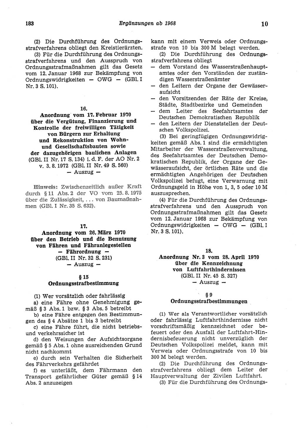 Strafgesetzbuch (StGB) der Deutschen Demokratischen Republik (DDR) und angrenzende Gesetze und Bestimmungen 1975, Seite 183 (StGB DDR Ges. Best. 1975, S. 183)