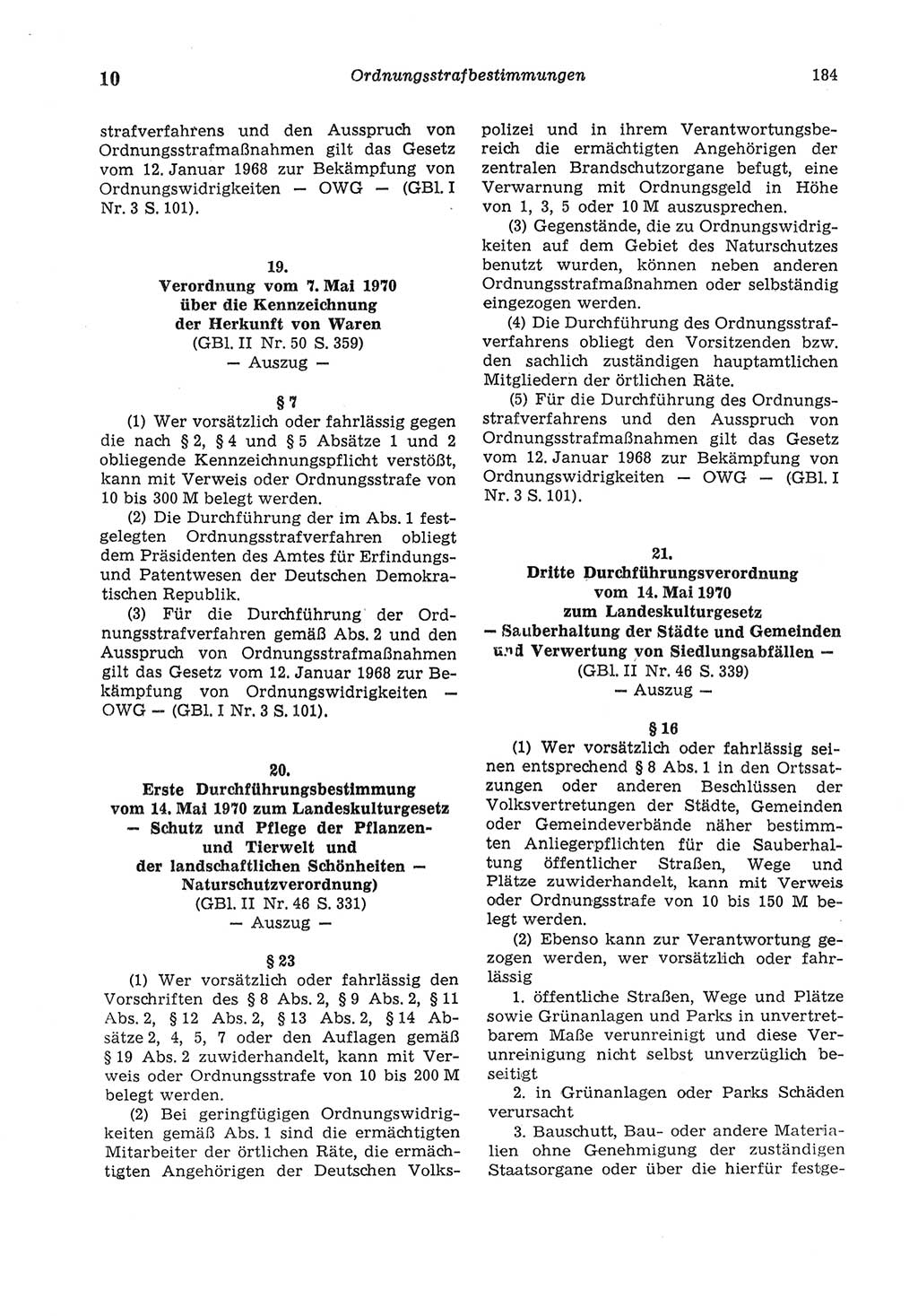 Strafgesetzbuch (StGB) der Deutschen Demokratischen Republik (DDR) und angrenzende Gesetze und Bestimmungen 1975, Seite 184 (StGB DDR Ges. Best. 1975, S. 184)