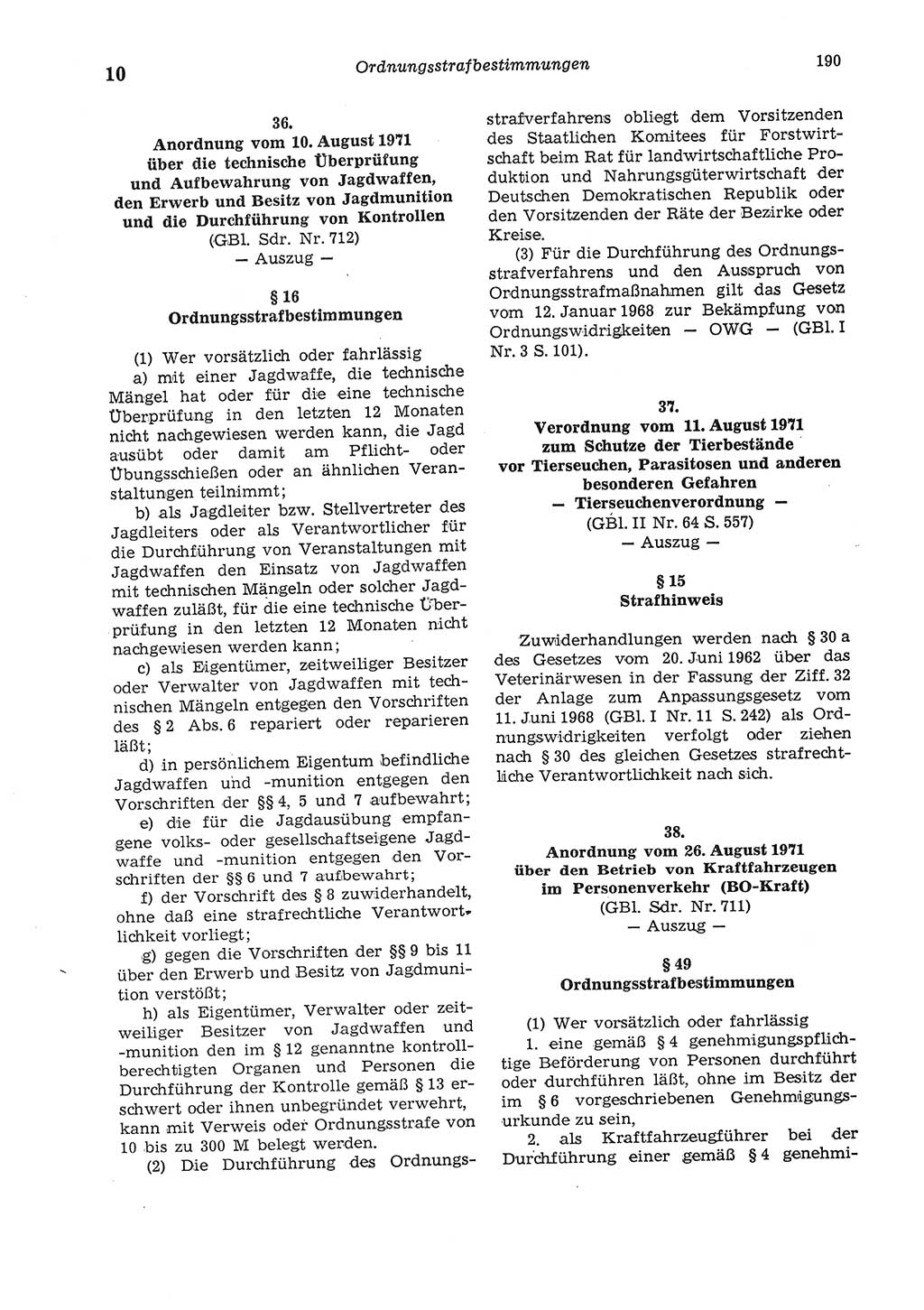 Strafgesetzbuch (StGB) der Deutschen Demokratischen Republik (DDR) und angrenzende Gesetze und Bestimmungen 1975, Seite 190 (StGB DDR Ges. Best. 1975, S. 190)