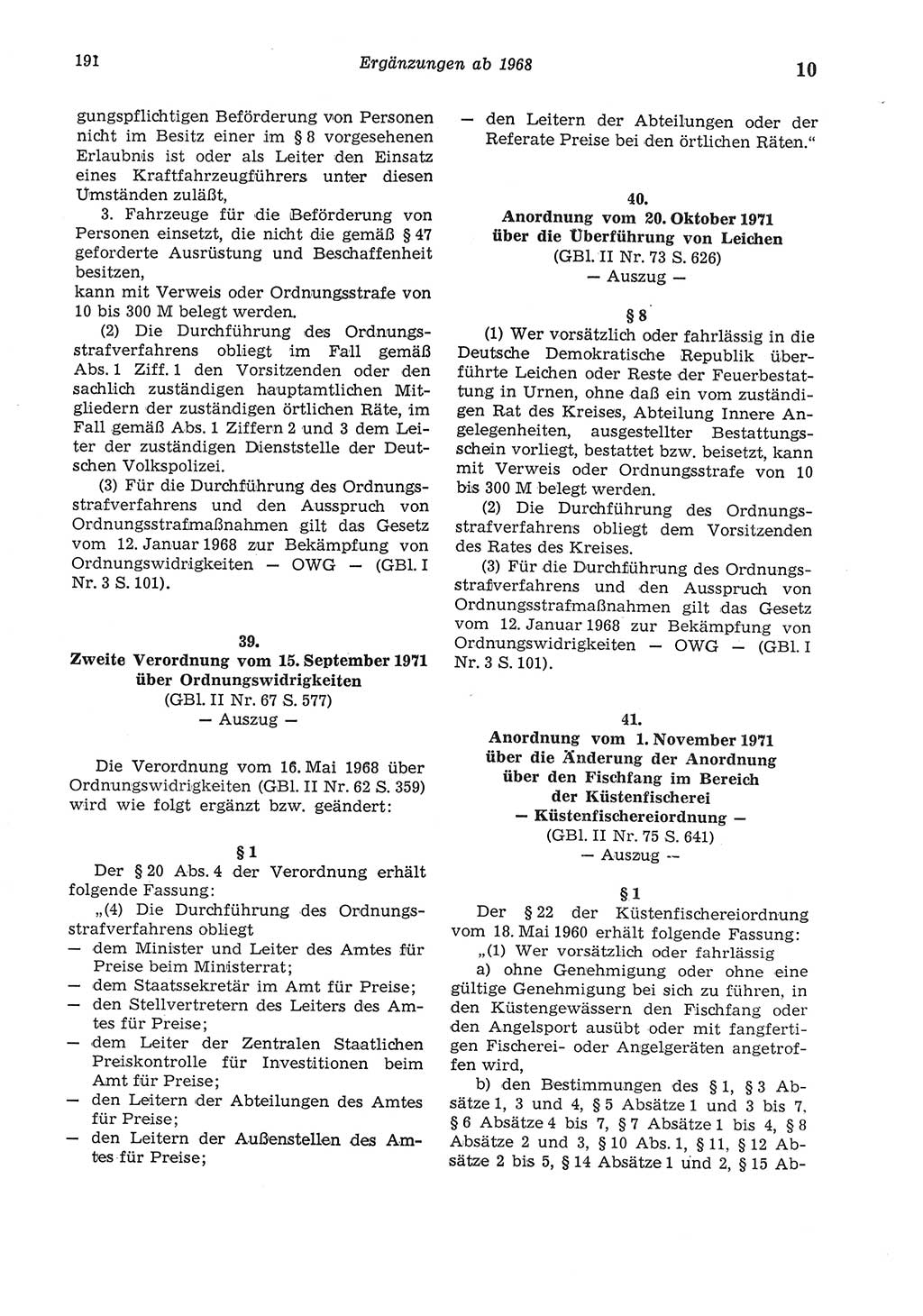 Strafgesetzbuch (StGB) der Deutschen Demokratischen Republik (DDR) und angrenzende Gesetze und Bestimmungen 1975, Seite 191 (StGB DDR Ges. Best. 1975, S. 191)