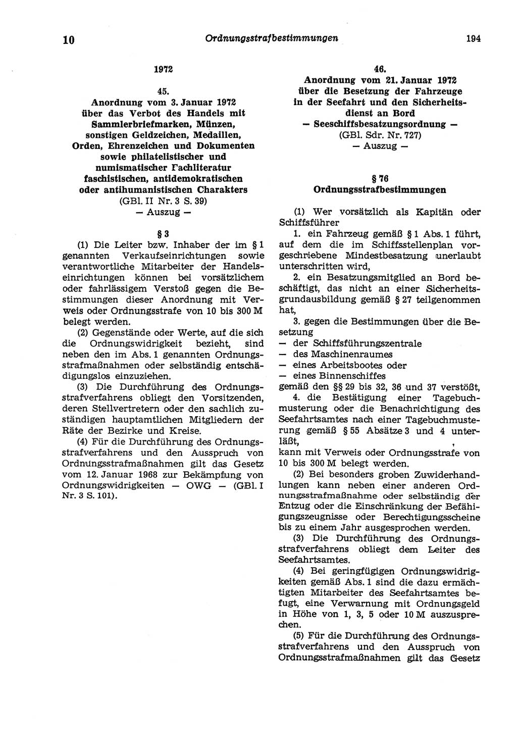 Strafgesetzbuch (StGB) der Deutschen Demokratischen Republik (DDR) und angrenzende Gesetze und Bestimmungen 1975, Seite 194 (StGB DDR Ges. Best. 1975, S. 194)
