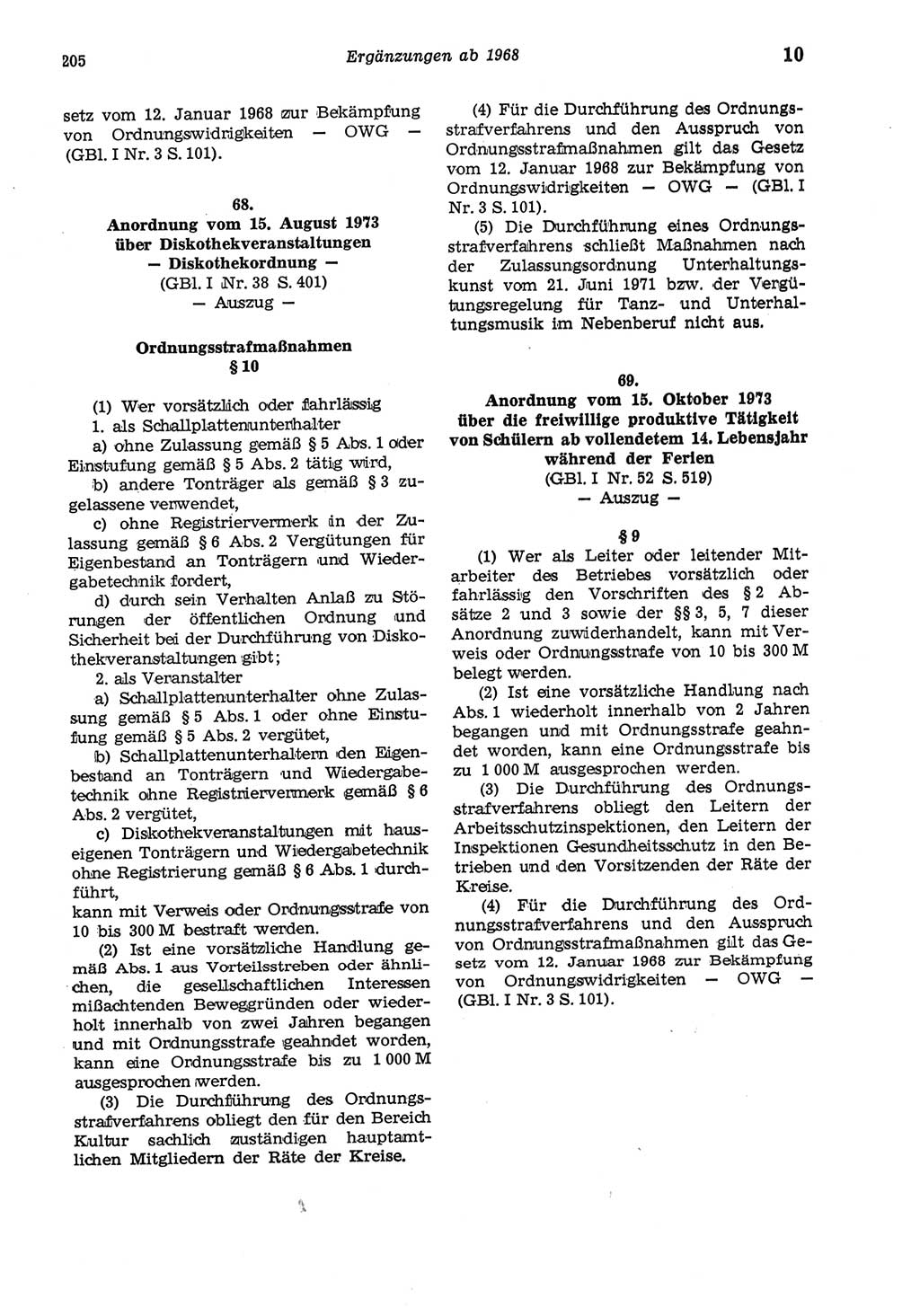 Strafgesetzbuch (StGB) der Deutschen Demokratischen Republik (DDR) und angrenzende Gesetze und Bestimmungen 1975, Seite 205 (StGB DDR Ges. Best. 1975, S. 205)