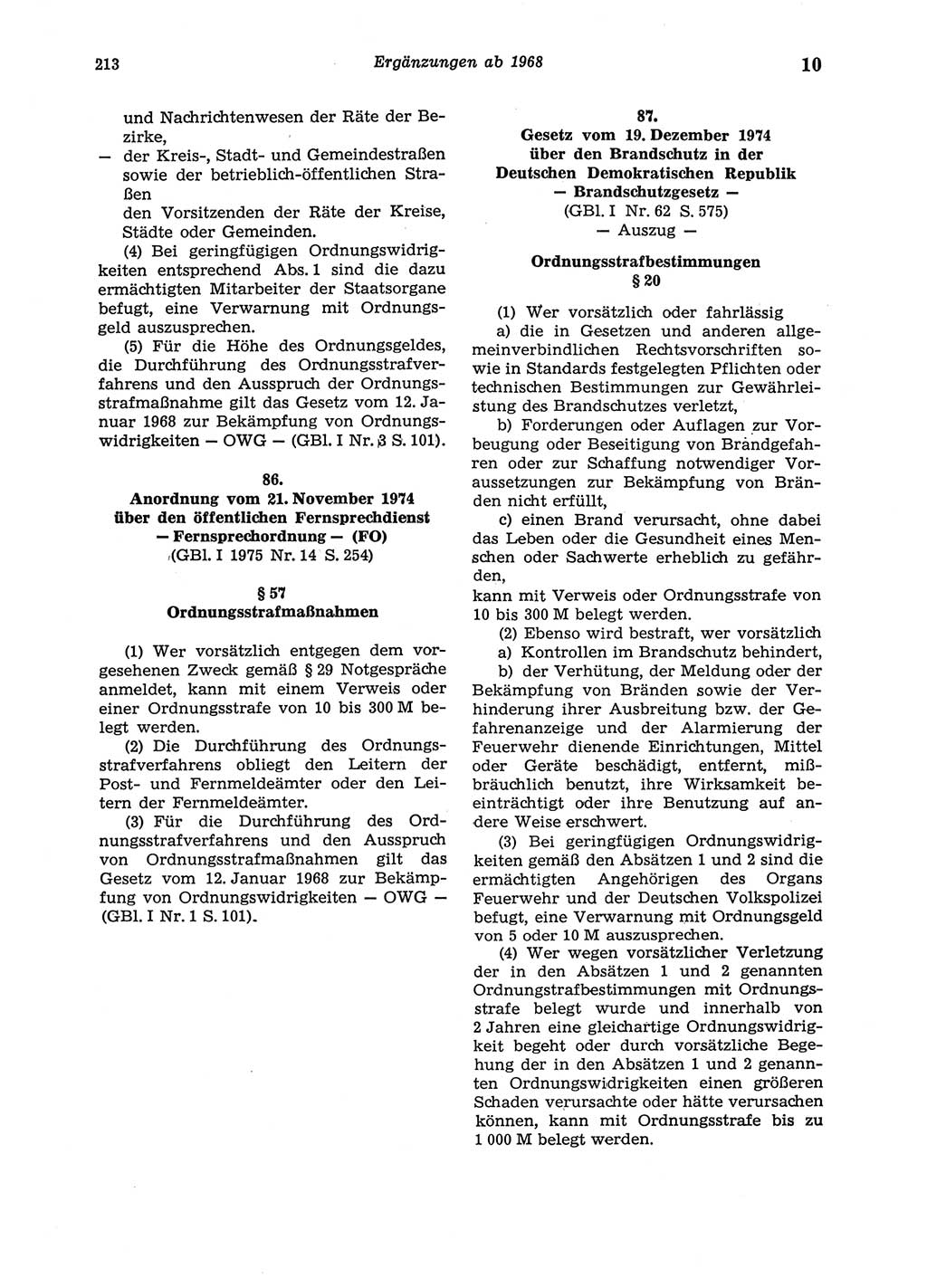 Strafgesetzbuch (StGB) der Deutschen Demokratischen Republik (DDR) und angrenzende Gesetze und Bestimmungen 1975, Seite 213 (StGB DDR Ges. Best. 1975, S. 213)