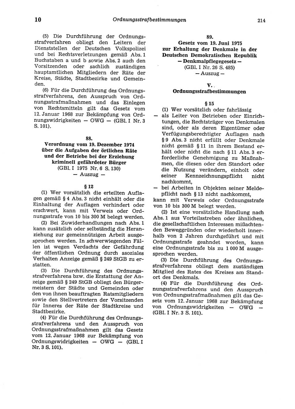 Strafgesetzbuch (StGB) der Deutschen Demokratischen Republik (DDR) und angrenzende Gesetze und Bestimmungen 1975, Seite 214 (StGB DDR Ges. Best. 1975, S. 214)