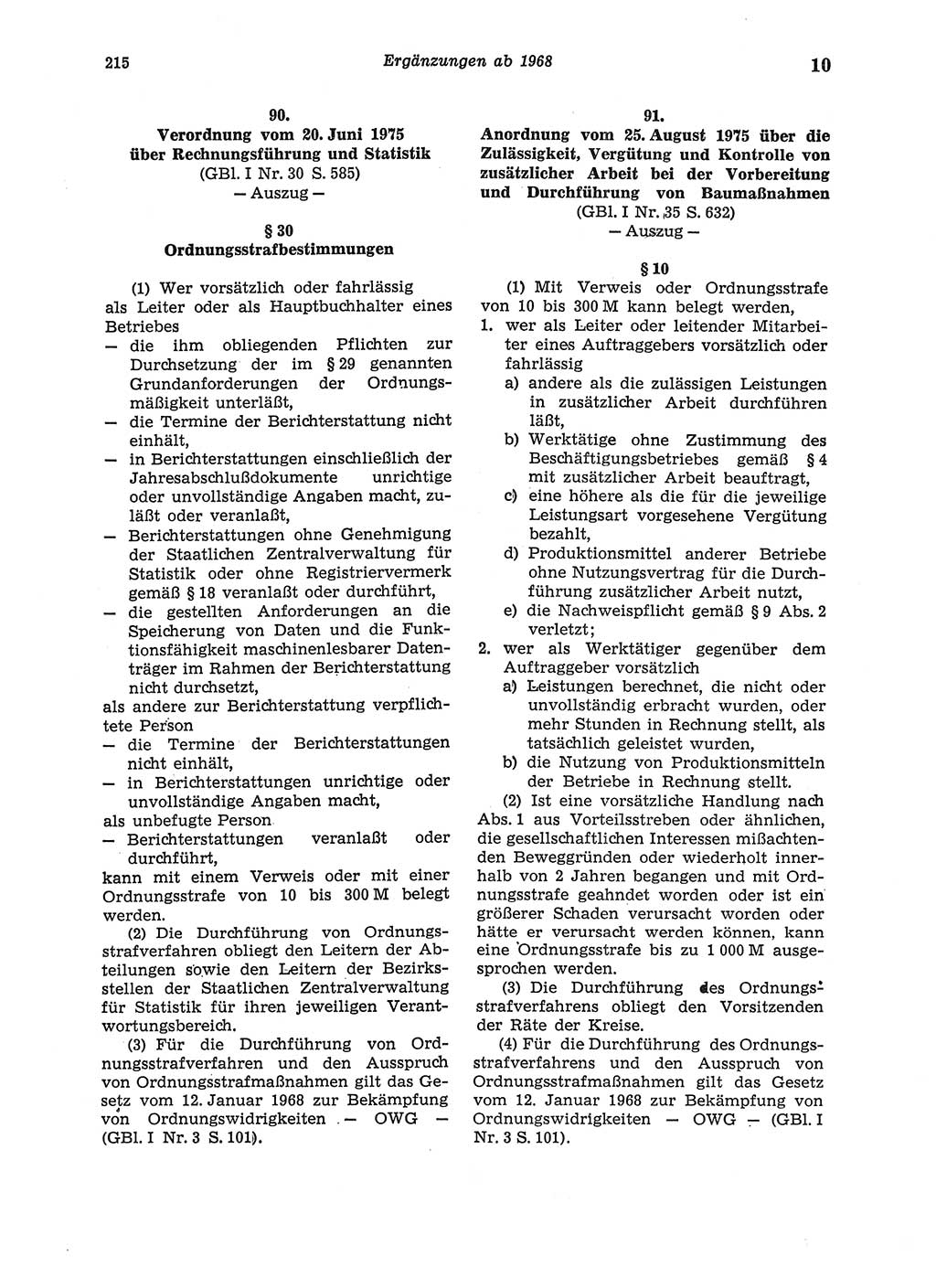 Strafgesetzbuch (StGB) der Deutschen Demokratischen Republik (DDR) und angrenzende Gesetze und Bestimmungen 1975, Seite 215 (StGB DDR Ges. Best. 1975, S. 215)