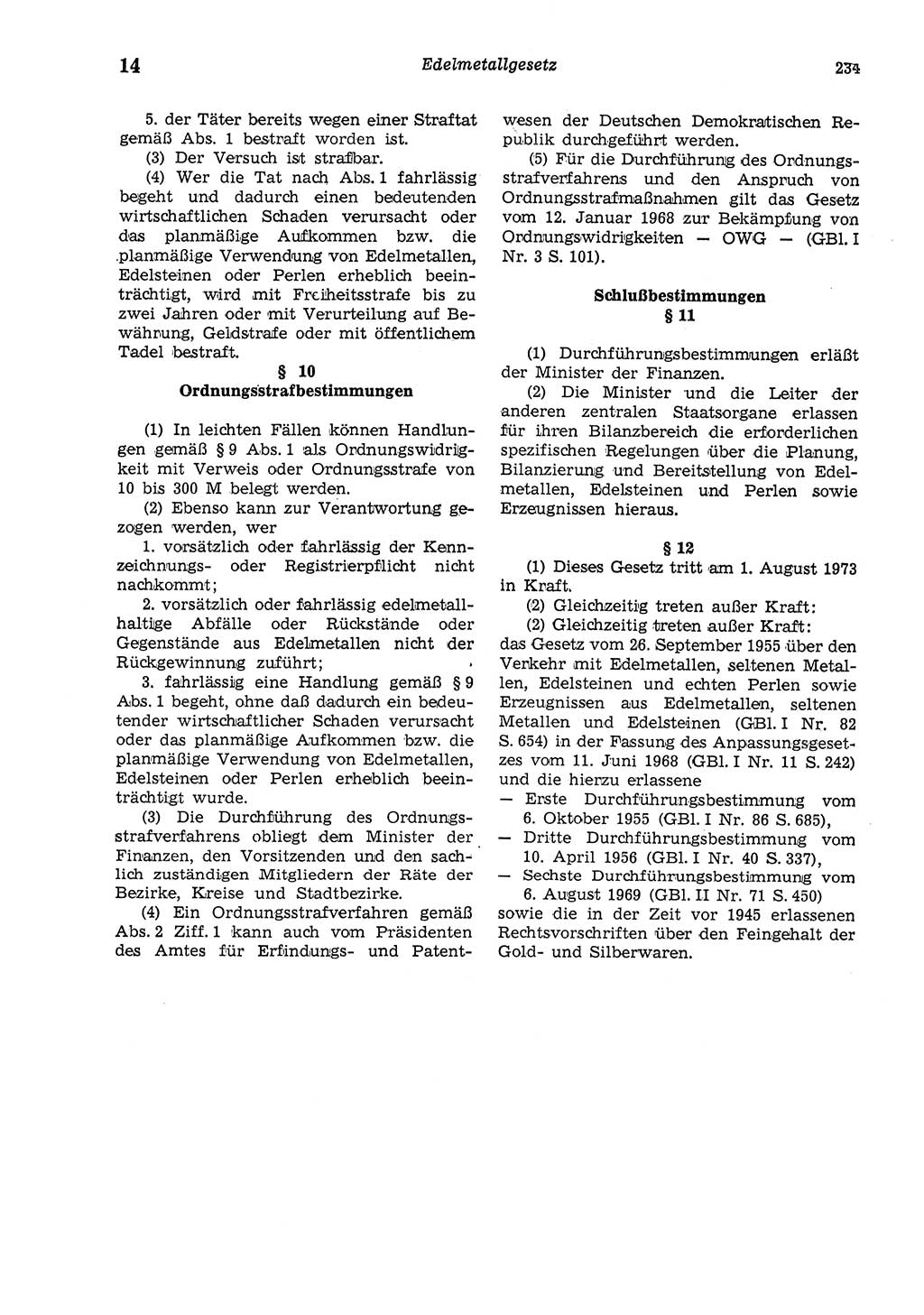 Strafgesetzbuch (StGB) der Deutschen Demokratischen Republik (DDR) und angrenzende Gesetze und Bestimmungen 1975, Seite 234 (StGB DDR Ges. Best. 1975, S. 234)