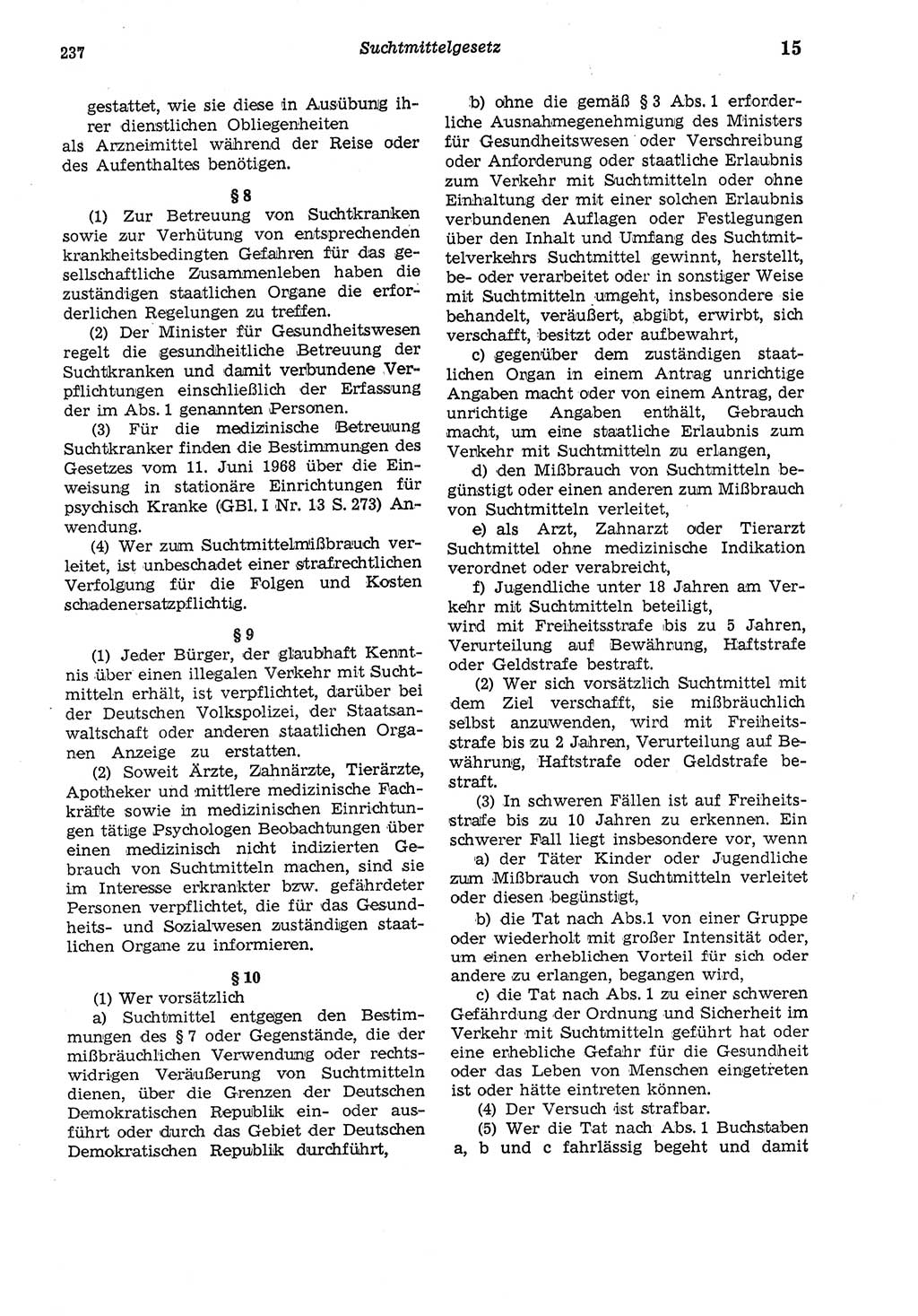 Strafgesetzbuch (StGB) der Deutschen Demokratischen Republik (DDR) und angrenzende Gesetze und Bestimmungen 1975, Seite 237 (StGB DDR Ges. Best. 1975, S. 237)