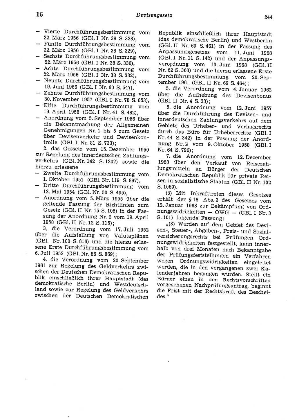 Strafgesetzbuch (StGB) der Deutschen Demokratischen Republik (DDR) und angrenzende Gesetze und Bestimmungen 1975, Seite 244 (StGB DDR Ges. Best. 1975, S. 244)