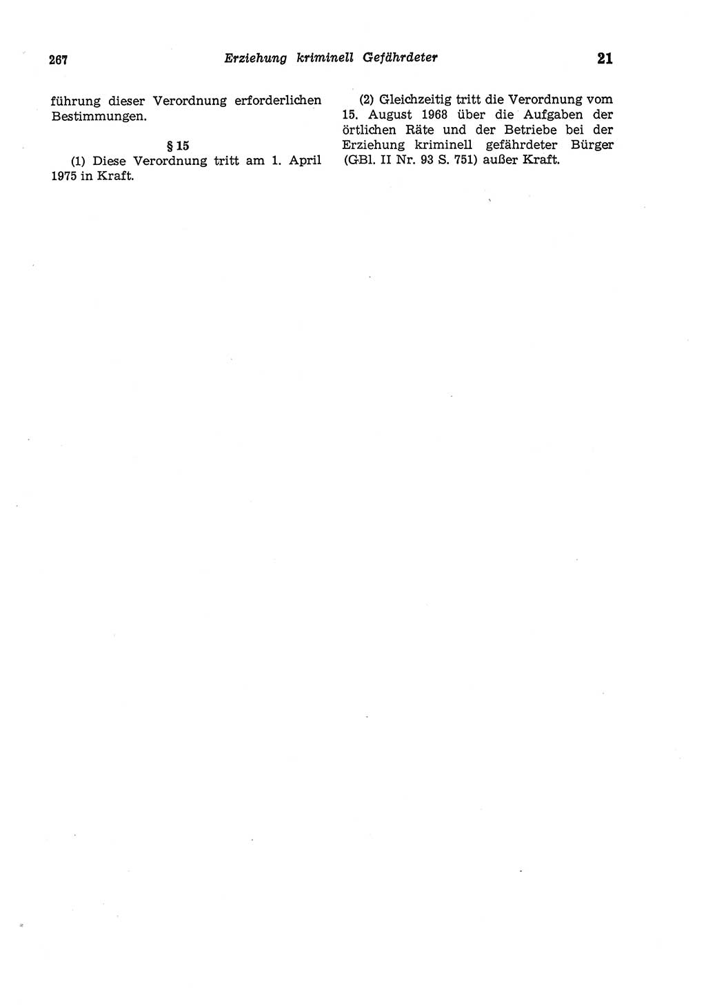 Strafgesetzbuch (StGB) der Deutschen Demokratischen Republik (DDR) und angrenzende Gesetze und Bestimmungen 1975, Seite 267 (StGB DDR Ges. Best. 1975, S. 267)