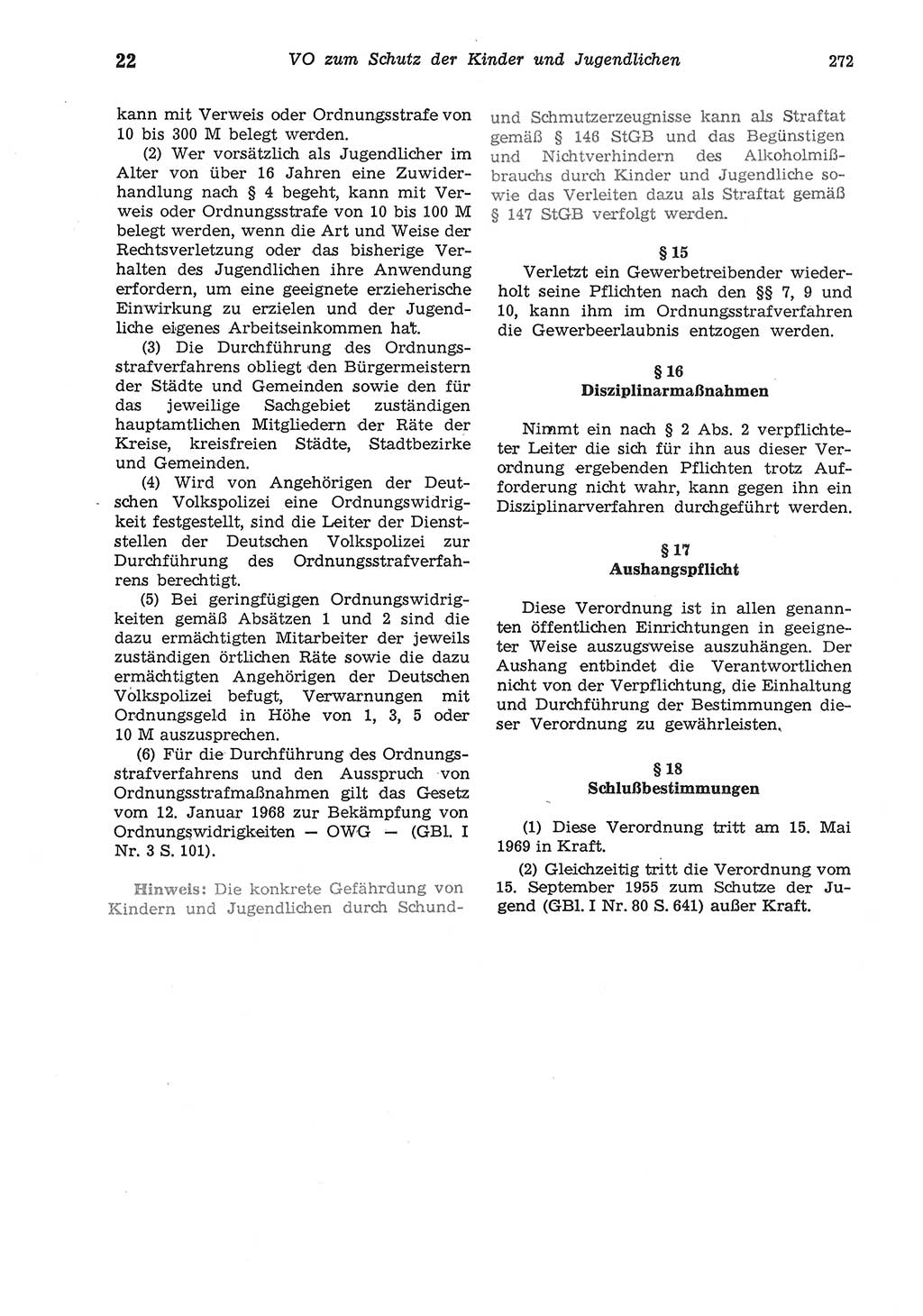 Strafgesetzbuch (StGB) der Deutschen Demokratischen Republik (DDR) und angrenzende Gesetze und Bestimmungen 1975, Seite 272 (StGB DDR Ges. Best. 1975, S. 272)