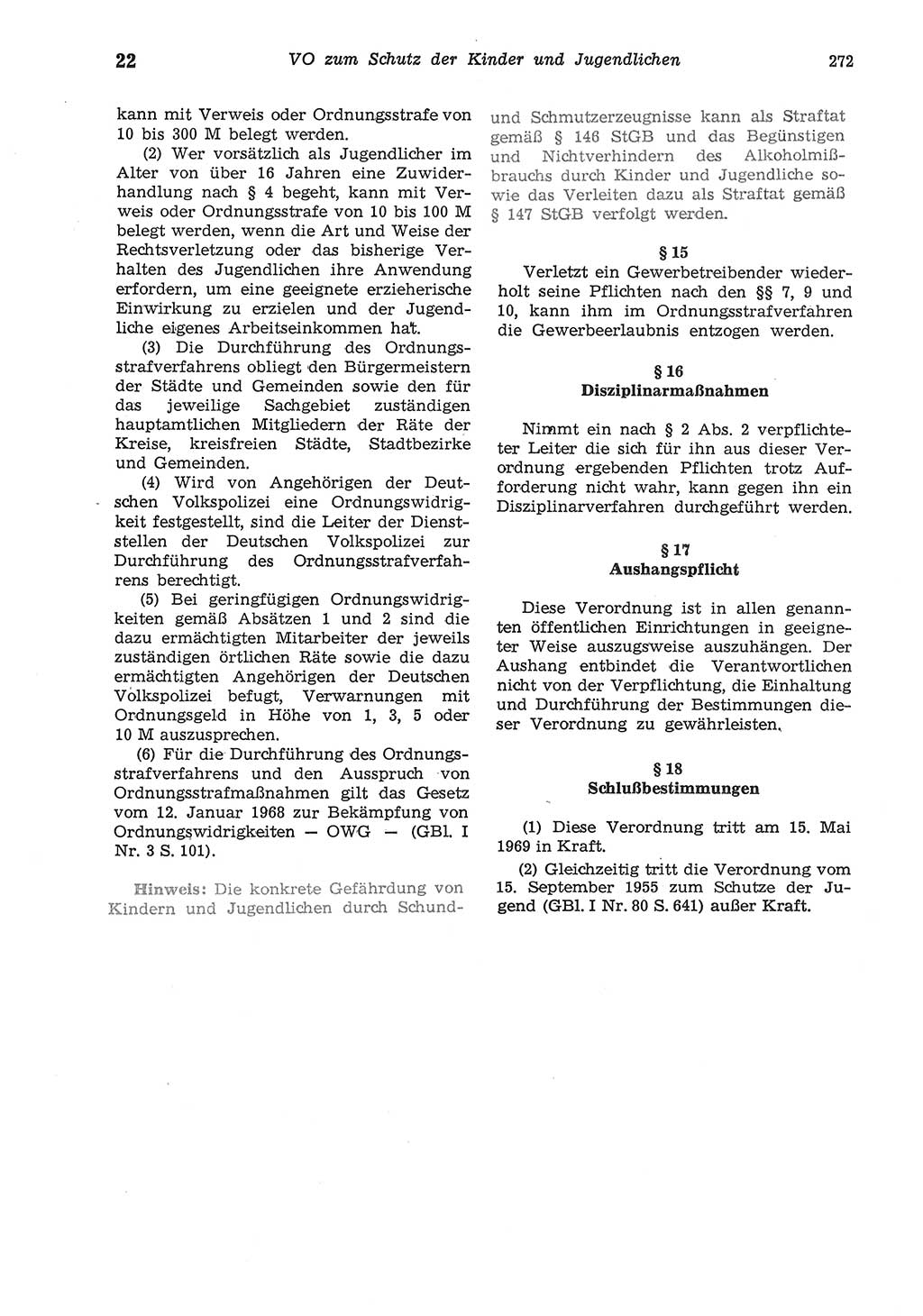 Strafgesetzbuch (StGB) der Deutschen Demokratischen Republik (DDR) und angrenzende Gesetze und Bestimmungen 1975, Seite 272 (StGB DDR Ges. Best. 1975, S. 272)