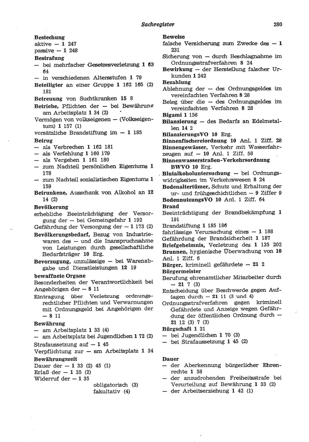Strafgesetzbuch (StGB) der Deutschen Demokratischen Republik (DDR) und angrenzende Gesetze und Bestimmungen 1975, Seite 280 (StGB DDR Ges. Best. 1975, S. 280)