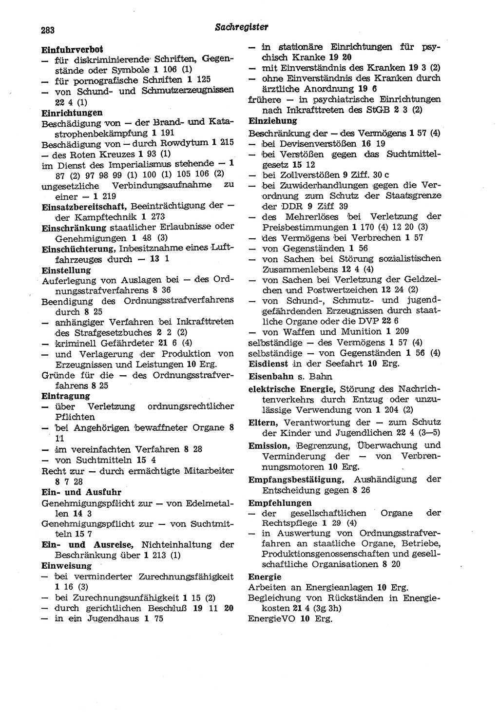 Strafgesetzbuch (StGB) der Deutschen Demokratischen Republik (DDR) und angrenzende Gesetze und Bestimmungen 1975, Seite 283 (StGB DDR Ges. Best. 1975, S. 283)