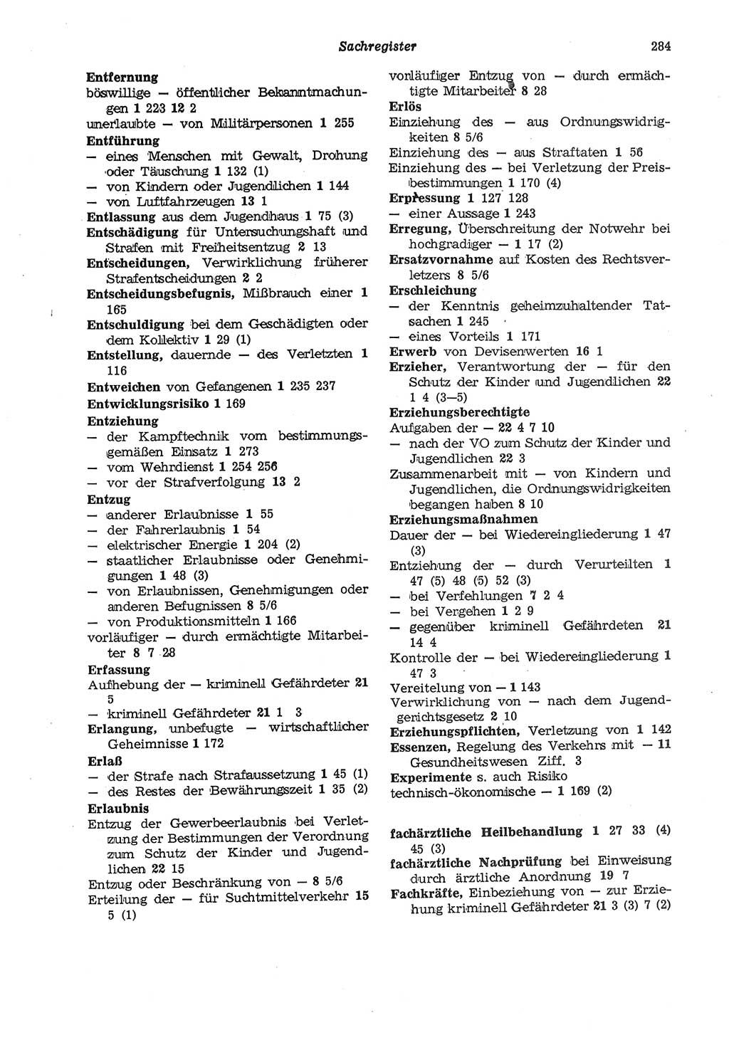 Strafgesetzbuch (StGB) der Deutschen Demokratischen Republik (DDR) und angrenzende Gesetze und Bestimmungen 1975, Seite 284 (StGB DDR Ges. Best. 1975, S. 284)