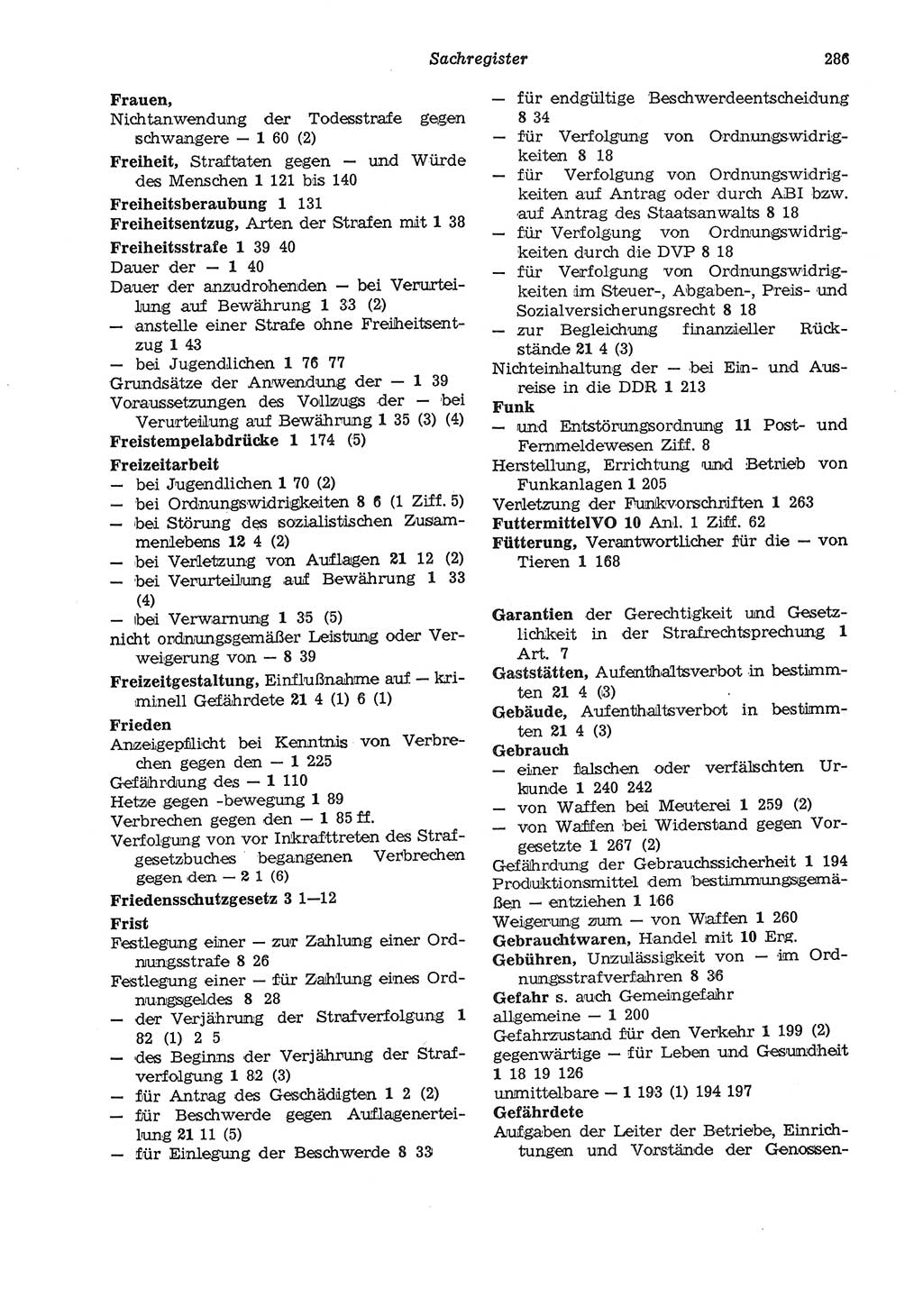 Strafgesetzbuch (StGB) der Deutschen Demokratischen Republik (DDR) und angrenzende Gesetze und Bestimmungen 1975, Seite 286 (StGB DDR Ges. Best. 1975, S. 286)