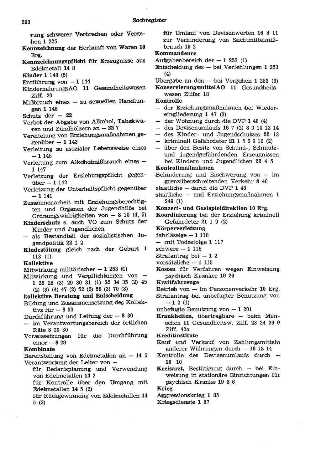 Strafgesetzbuch (StGB) der Deutschen Demokratischen Republik (DDR) und angrenzende Gesetze und Bestimmungen 1975, Seite 293 (StGB DDR Ges. Best. 1975, S. 293)