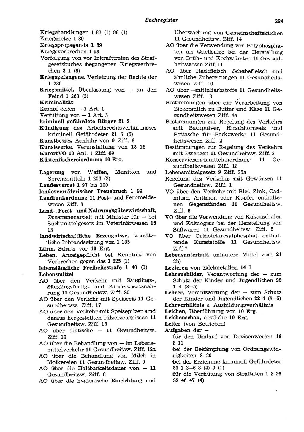 Strafgesetzbuch (StGB) der Deutschen Demokratischen Republik (DDR) und angrenzende Gesetze und Bestimmungen 1975, Seite 294 (StGB DDR Ges. Best. 1975, S. 294)