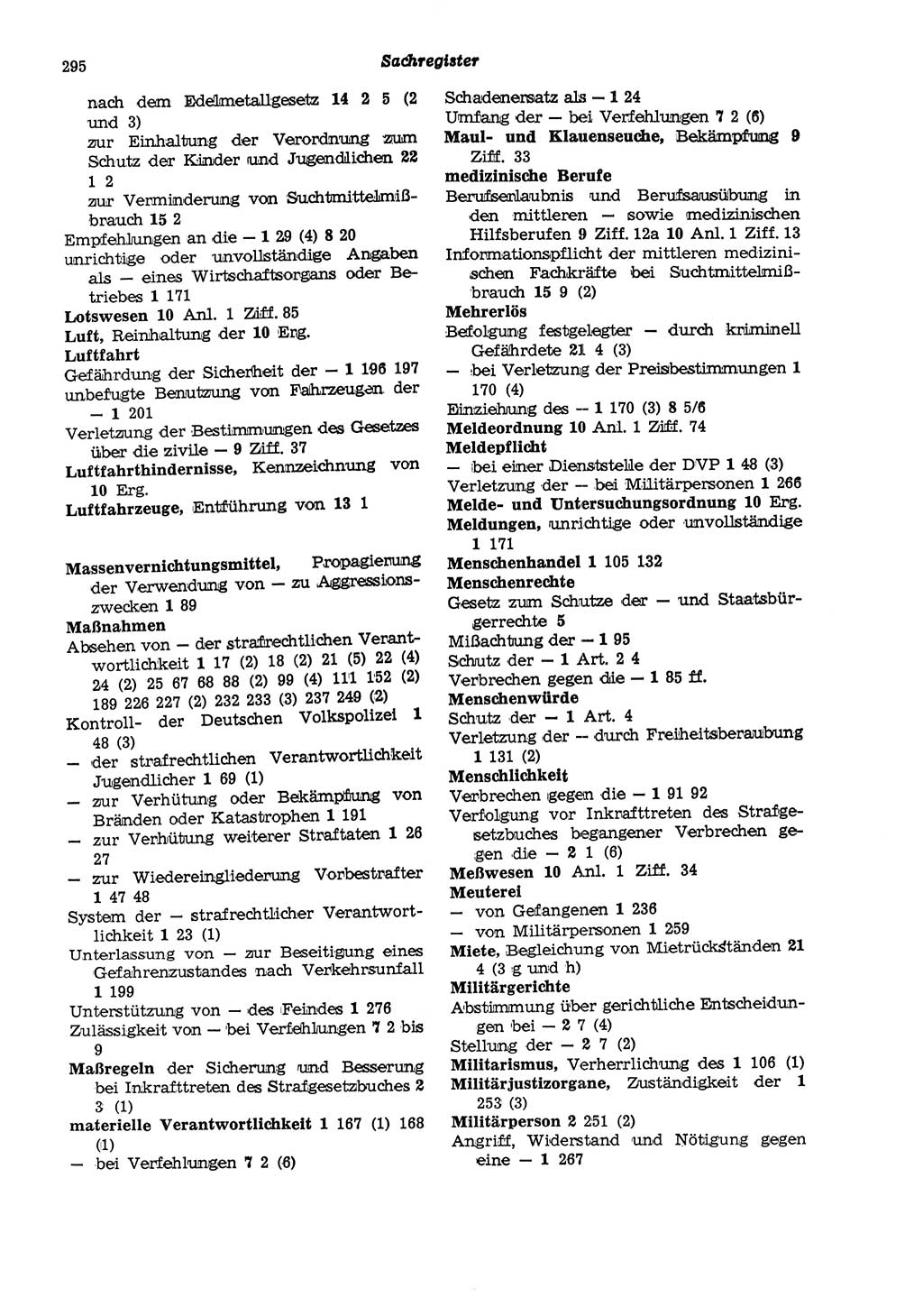 Strafgesetzbuch (StGB) der Deutschen Demokratischen Republik (DDR) und angrenzende Gesetze und Bestimmungen 1975, Seite 295 (StGB DDR Ges. Best. 1975, S. 295)