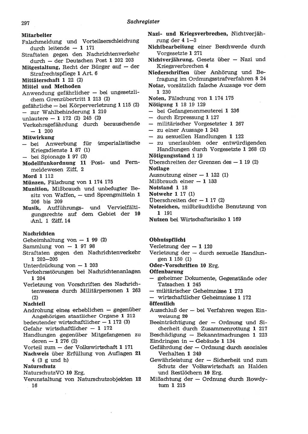 Strafgesetzbuch (StGB) der Deutschen Demokratischen Republik (DDR) und angrenzende Gesetze und Bestimmungen 1975, Seite 297 (StGB DDR Ges. Best. 1975, S. 297)