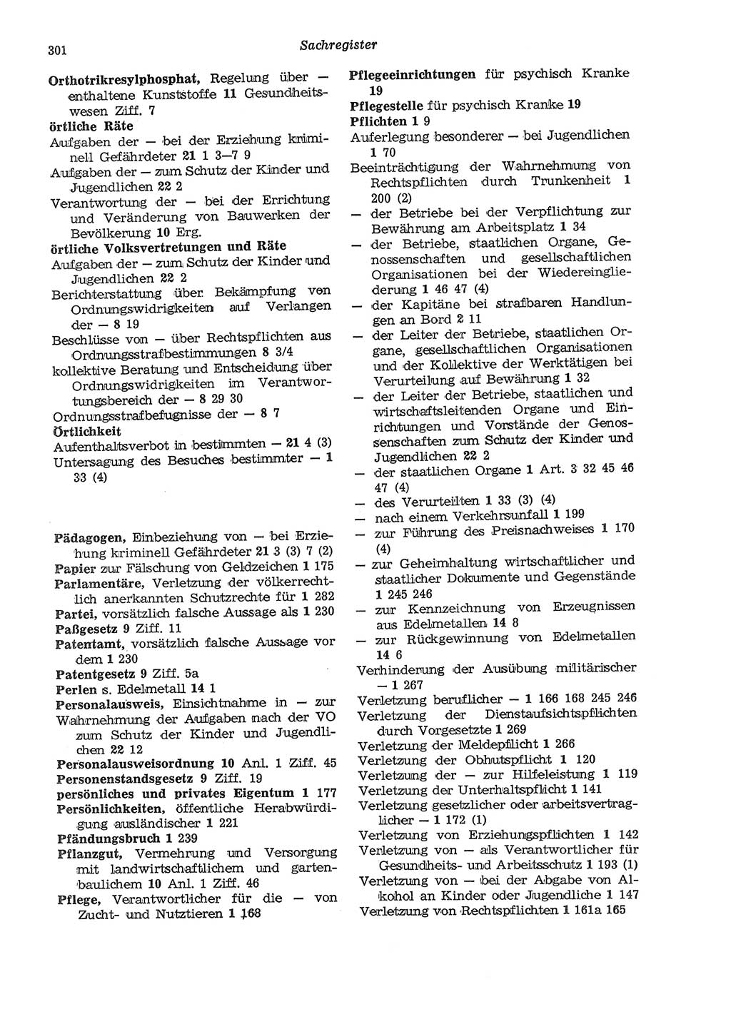 Strafgesetzbuch (StGB) der Deutschen Demokratischen Republik (DDR) und angrenzende Gesetze und Bestimmungen 1975, Seite 301 (StGB DDR Ges. Best. 1975, S. 301)