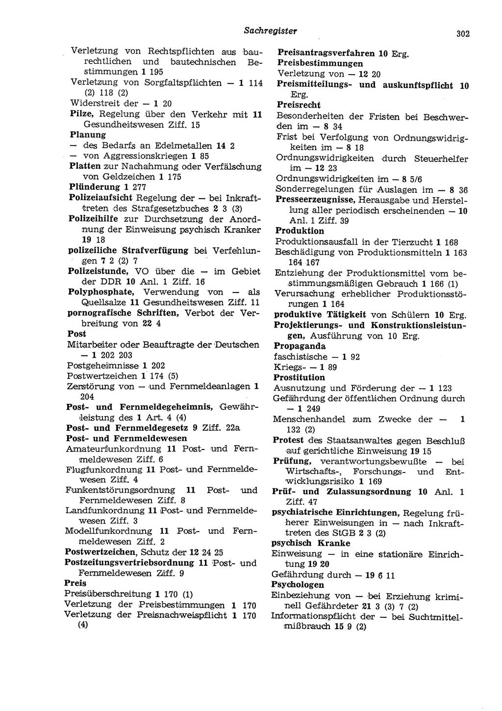 Strafgesetzbuch (StGB) der Deutschen Demokratischen Republik (DDR) und angrenzende Gesetze und Bestimmungen 1975, Seite 302 (StGB DDR Ges. Best. 1975, S. 302)