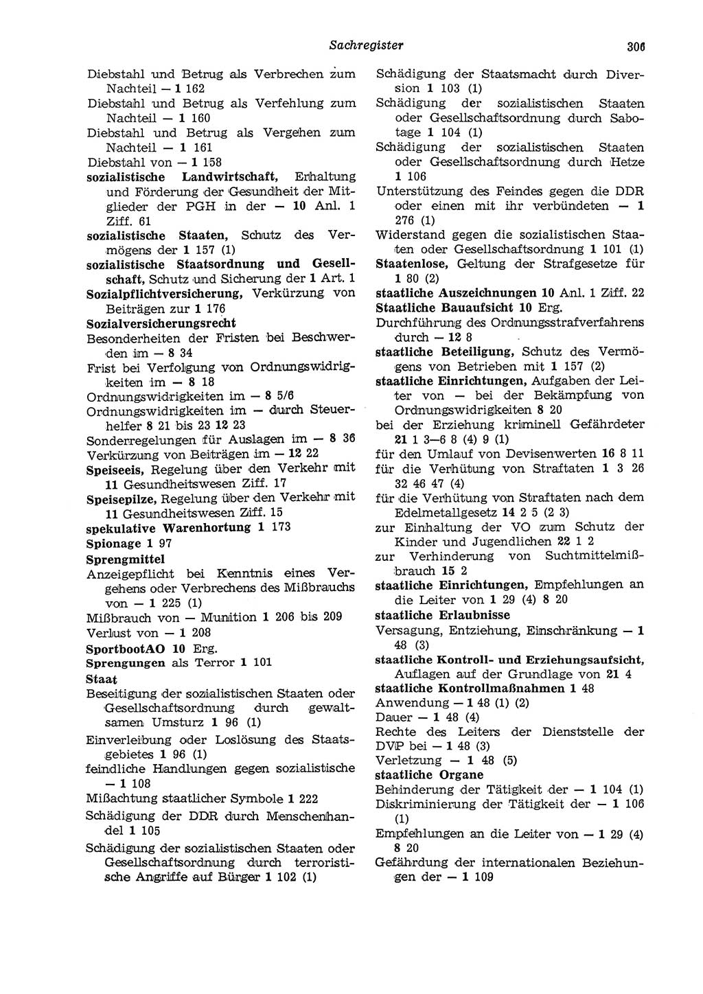 Strafgesetzbuch (StGB) der Deutschen Demokratischen Republik (DDR) und angrenzende Gesetze und Bestimmungen 1975, Seite 306 (StGB DDR Ges. Best. 1975, S. 306)