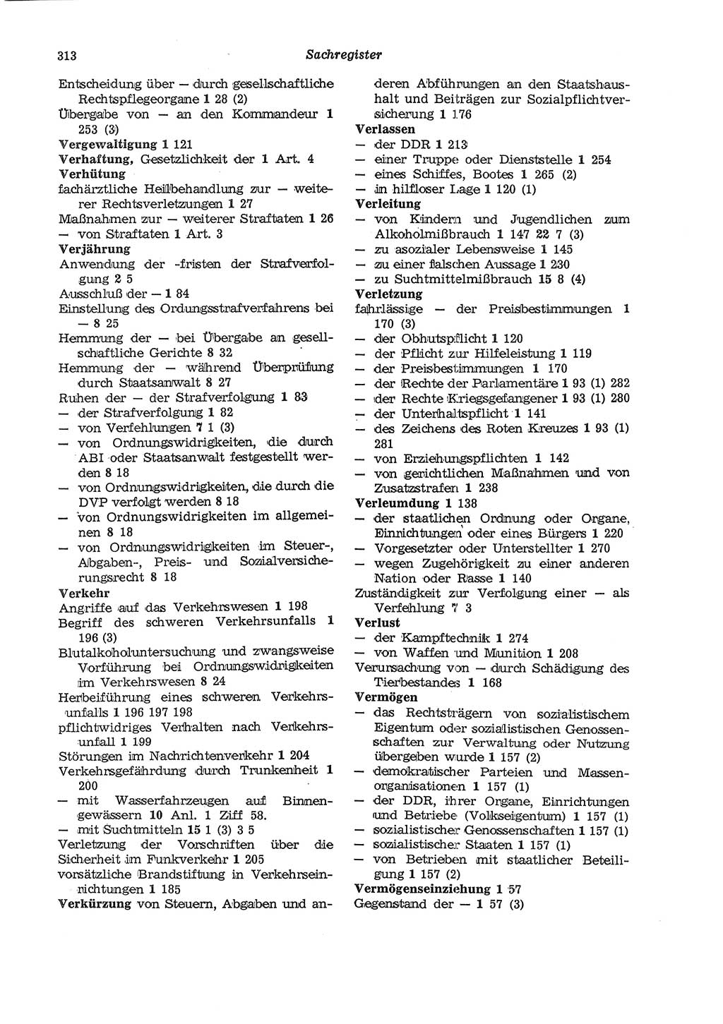 Strafgesetzbuch (StGB) der Deutschen Demokratischen Republik (DDR) und angrenzende Gesetze und Bestimmungen 1975, Seite 313 (StGB DDR Ges. Best. 1975, S. 313)