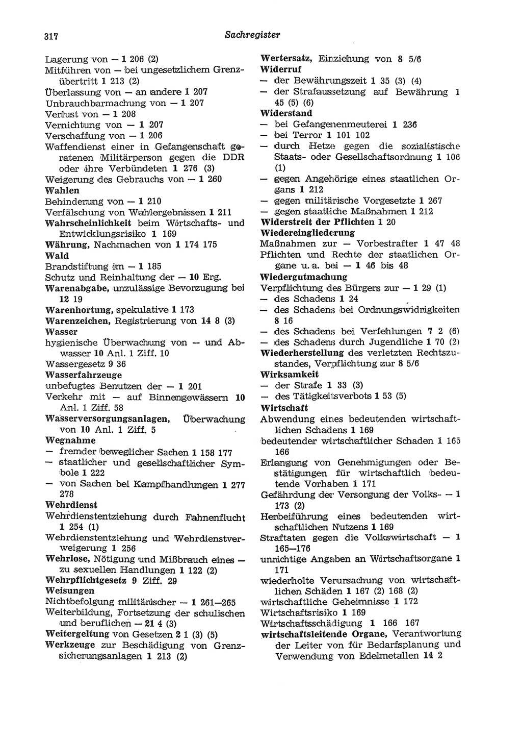 Strafgesetzbuch (StGB) der Deutschen Demokratischen Republik (DDR) und angrenzende Gesetze und Bestimmungen 1975, Seite 317 (StGB DDR Ges. Best. 1975, S. 317)