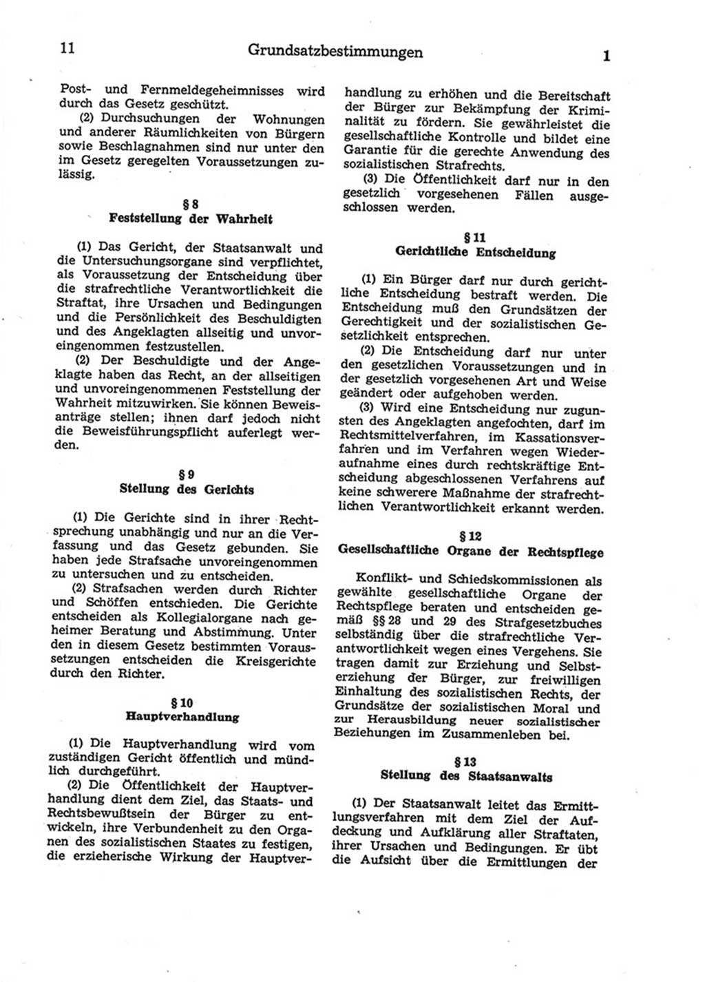 Strafprozeßordnung (StPO) der Deutschen Demokratischen Republik (DDR) 1975, Seite 11 (StPO DDR 1974, S. 11)