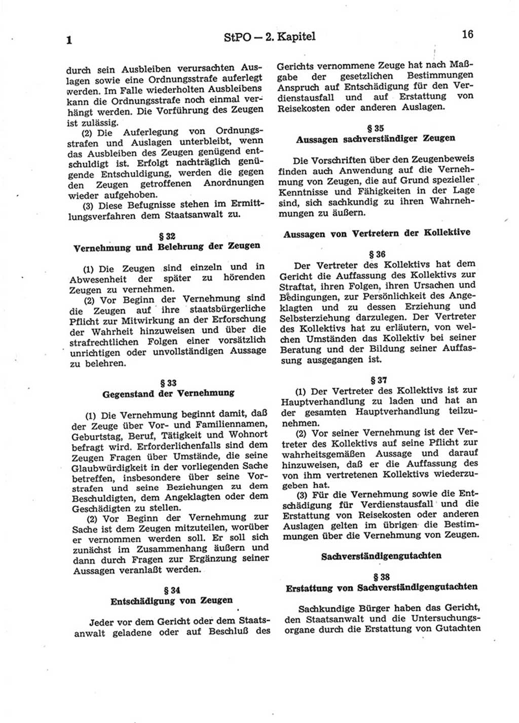Strafprozeßordnung (StPO) der Deutschen Demokratischen Republik (DDR) 1975, Seite 16 (StPO DDR 1974, S. 16)
