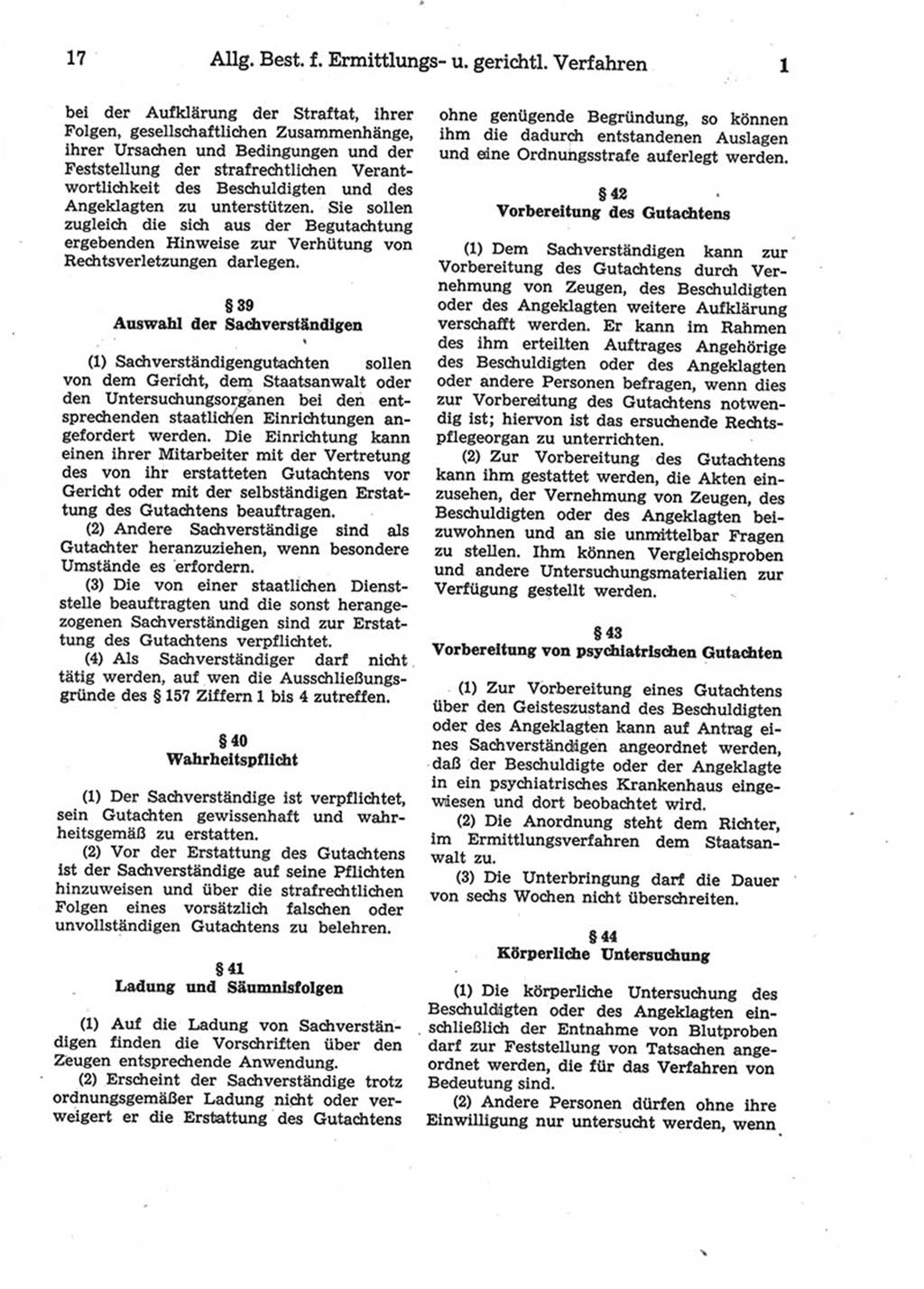 Strafprozeßordnung (StPO) der Deutschen Demokratischen Republik (DDR) 1975, Seite 17 (StPO DDR 1974, S. 17)