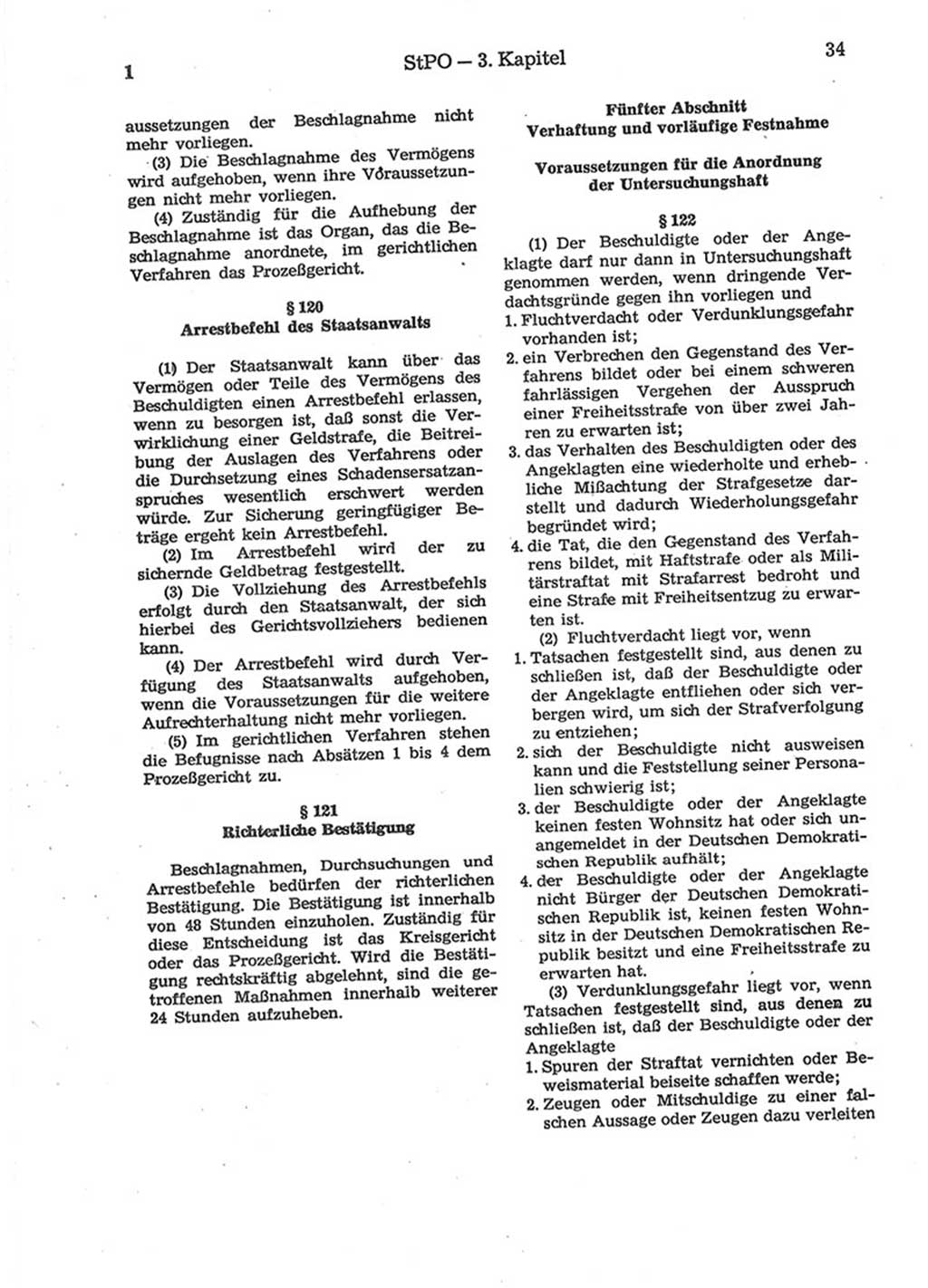 Strafprozeßordnung (StPO) der Deutschen Demokratischen Republik (DDR) 1975, Seite 34 (StPO DDR 1974, S. 34)