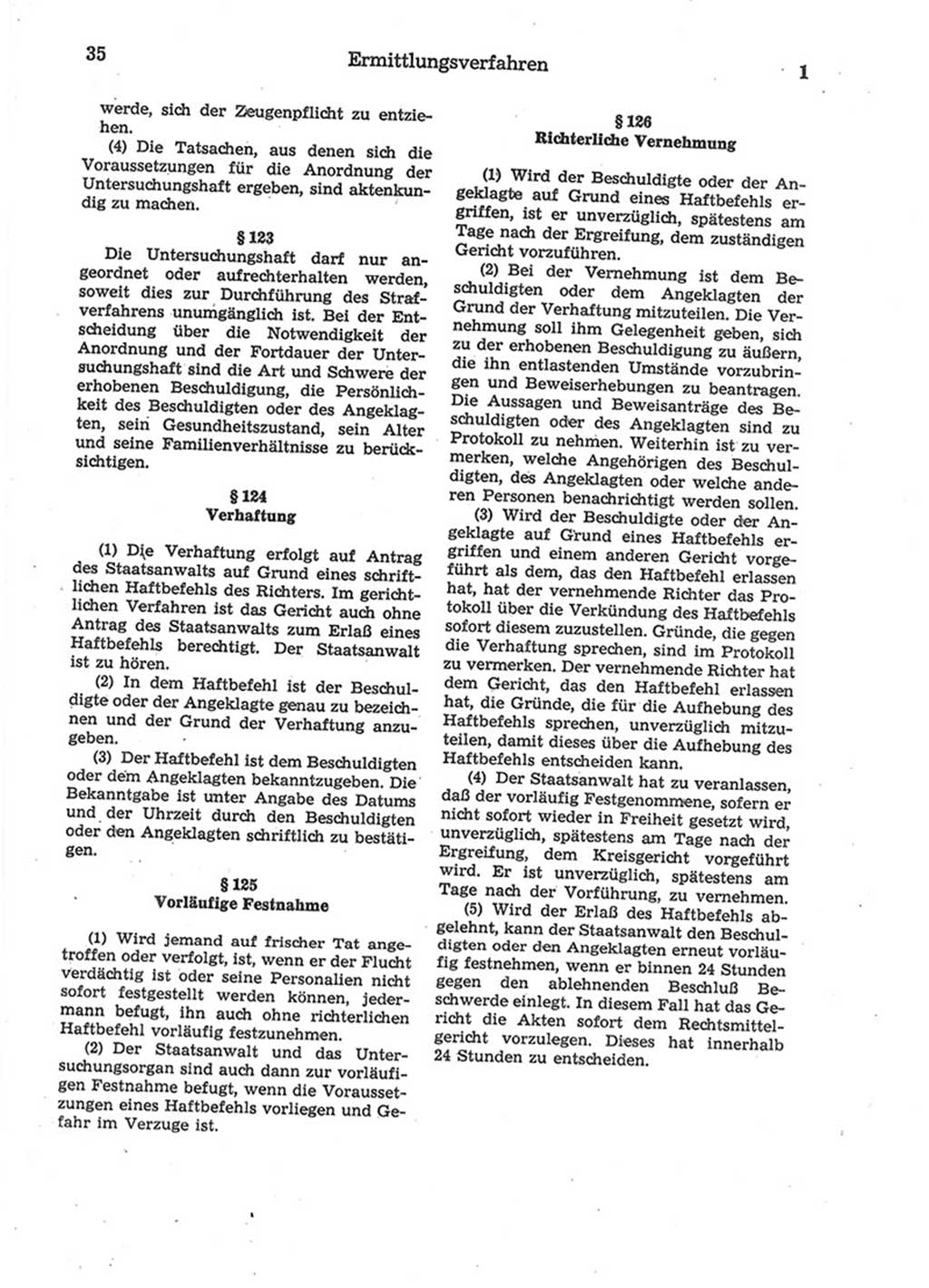 Strafprozeßordnung (StPO) der Deutschen Demokratischen Republik (DDR) 1975, Seite 35 (StPO DDR 1974, S. 35)