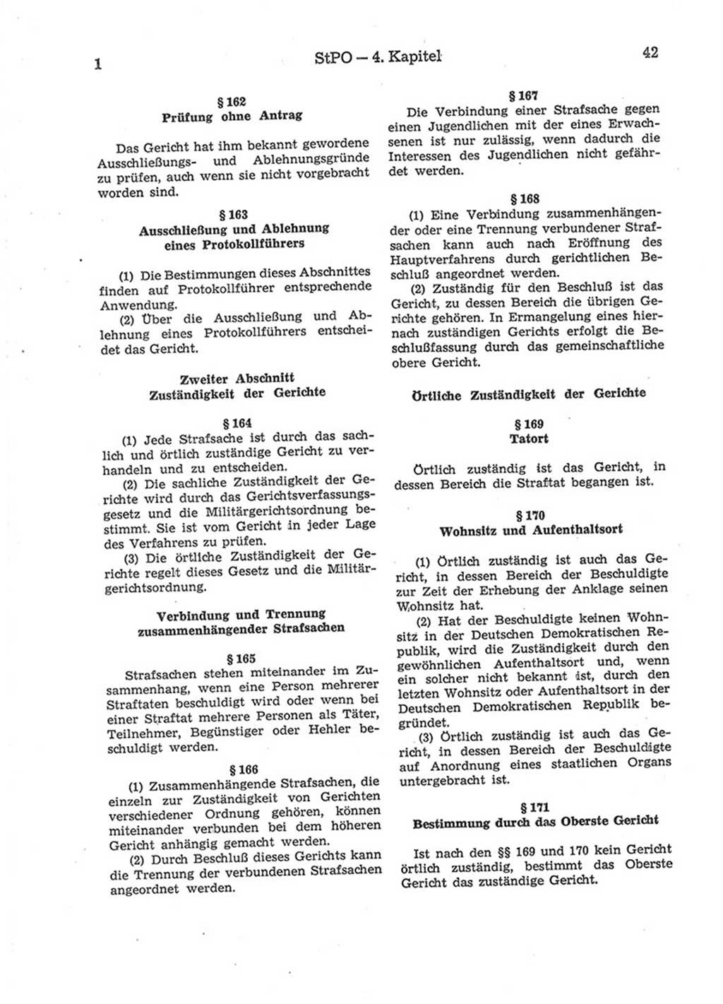 Strafprozeßordnung (StPO) der Deutschen Demokratischen Republik (DDR) 1975, Seite 42 (StPO DDR 1974, S. 42)