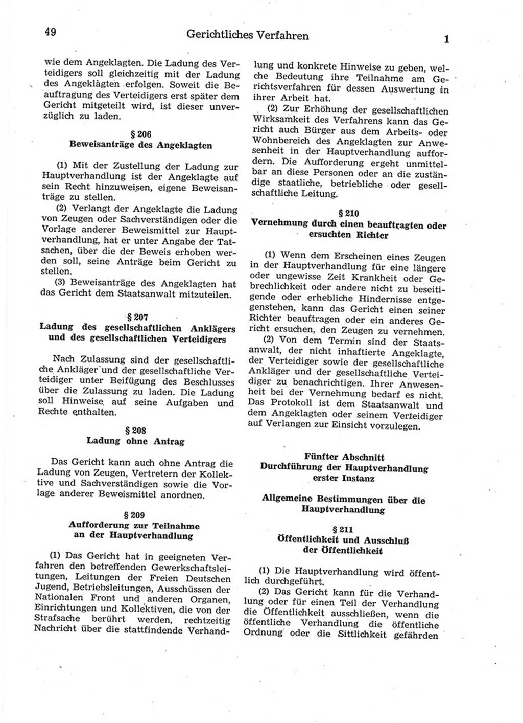 Strafprozeßordnung (StPO) der Deutschen Demokratischen Republik (DDR) 1975, Seite 49 (StPO DDR 1974, S. 49)