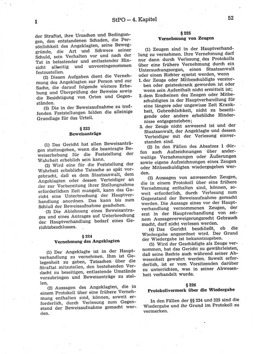 Strafprozeßordnung (StPO) der Deutschen Demokratischen Republik (DDR) 1975, Seite 52 (StPO DDR 1974, S. 52)