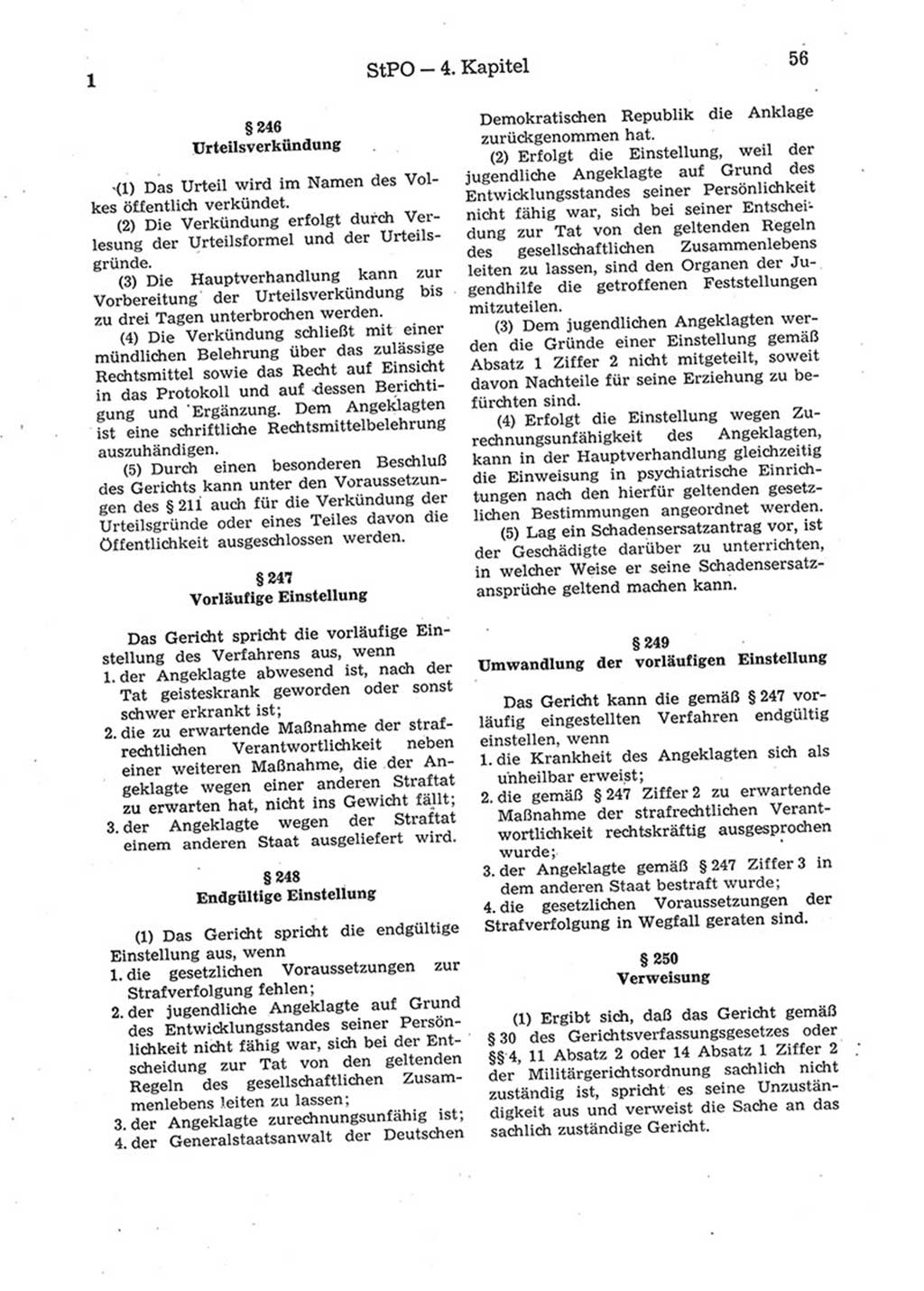 Strafprozeßordnung (StPO) der Deutschen Demokratischen Republik (DDR) 1975, Seite 56 (StPO DDR 1974, S. 56)