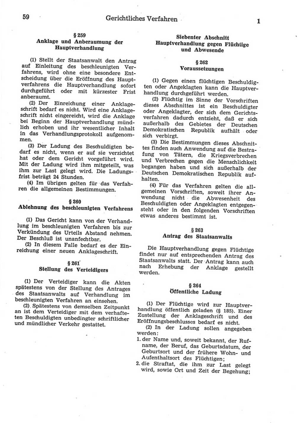 Strafprozeßordnung (StPO) der Deutschen Demokratischen Republik (DDR) 1975, Seite 59 (StPO DDR 1974, S. 59)
