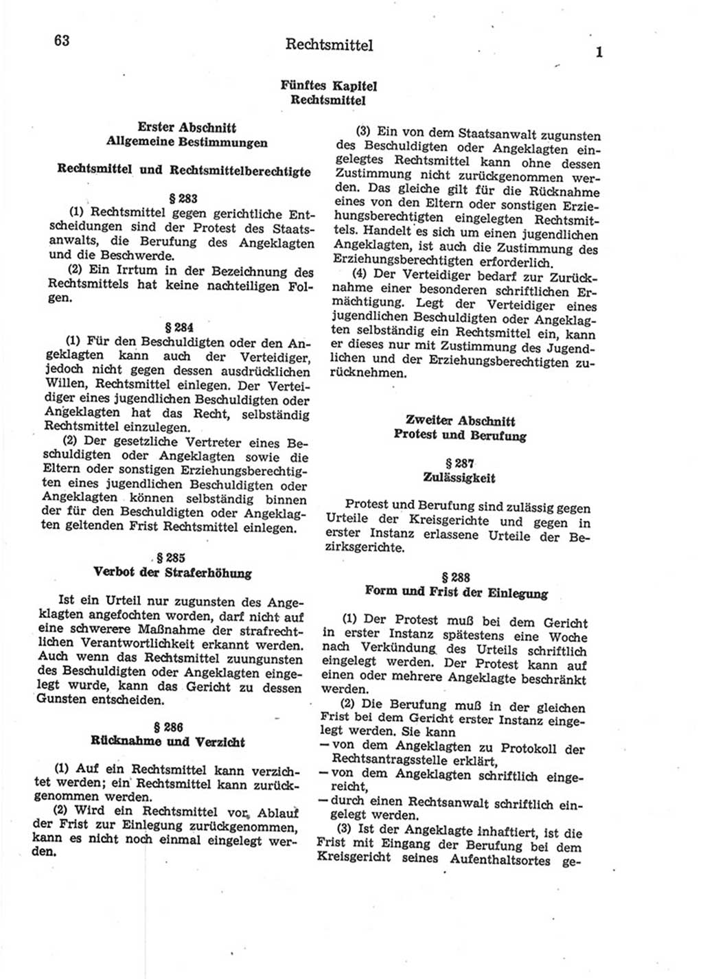 Strafprozeßordnung (StPO) der Deutschen Demokratischen Republik (DDR) 1975, Seite 63 (StPO DDR 1974, S. 63)