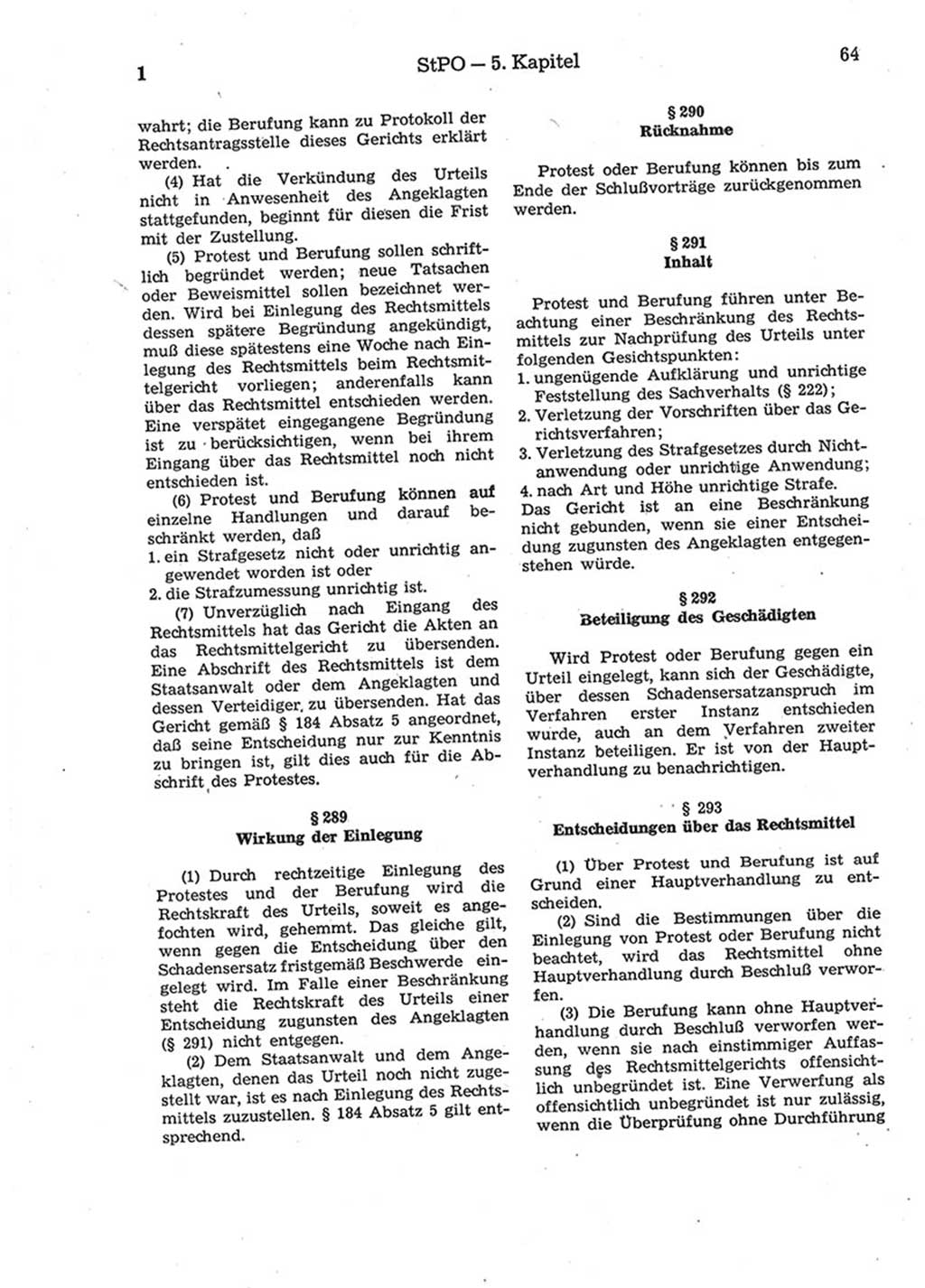 Strafprozeßordnung (StPO) der Deutschen Demokratischen Republik (DDR) 1975, Seite 64 (StPO DDR 1974, S. 64)