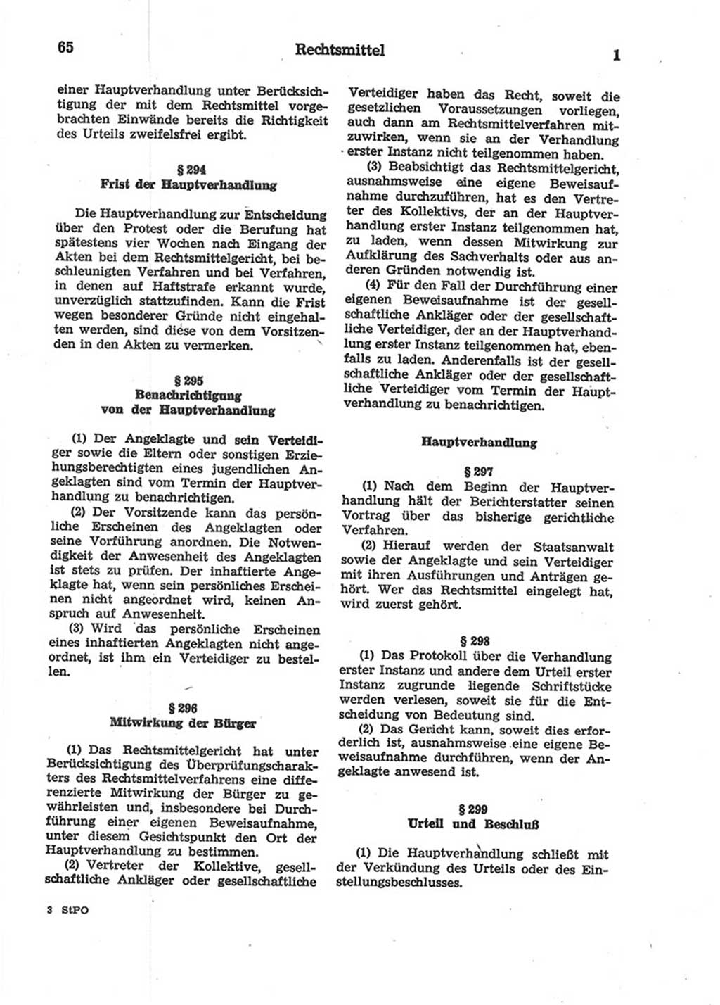 Strafprozeßordnung (StPO) der Deutschen Demokratischen Republik (DDR) 1975, Seite 65 (StPO DDR 1974, S. 65)