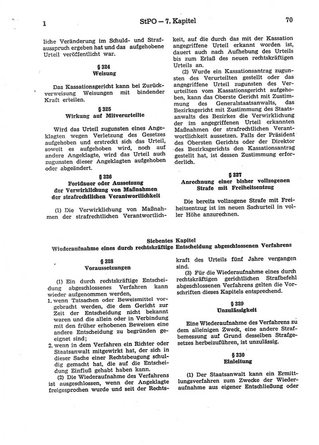 Strafprozeßordnung (StPO) der Deutschen Demokratischen Republik (DDR) 1975, Seite 70 (StPO DDR 1974, S. 70)