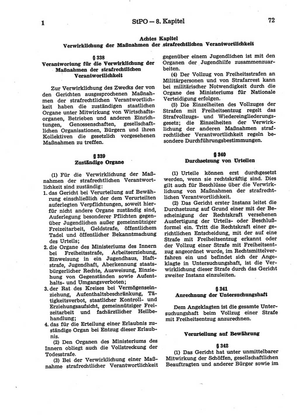 Strafprozeßordnung (StPO) der Deutschen Demokratischen Republik (DDR) 1975, Seite 72 (StPO DDR 1974, S. 72)