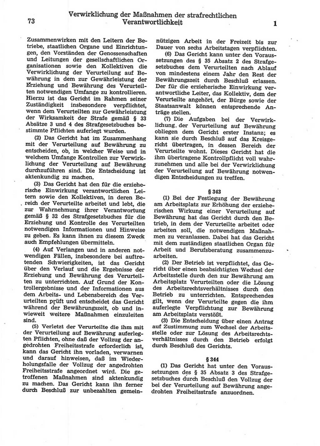 Strafprozeßordnung (StPO) der Deutschen Demokratischen Republik (DDR) 1975, Seite 73 (StPO DDR 1974, S. 73)