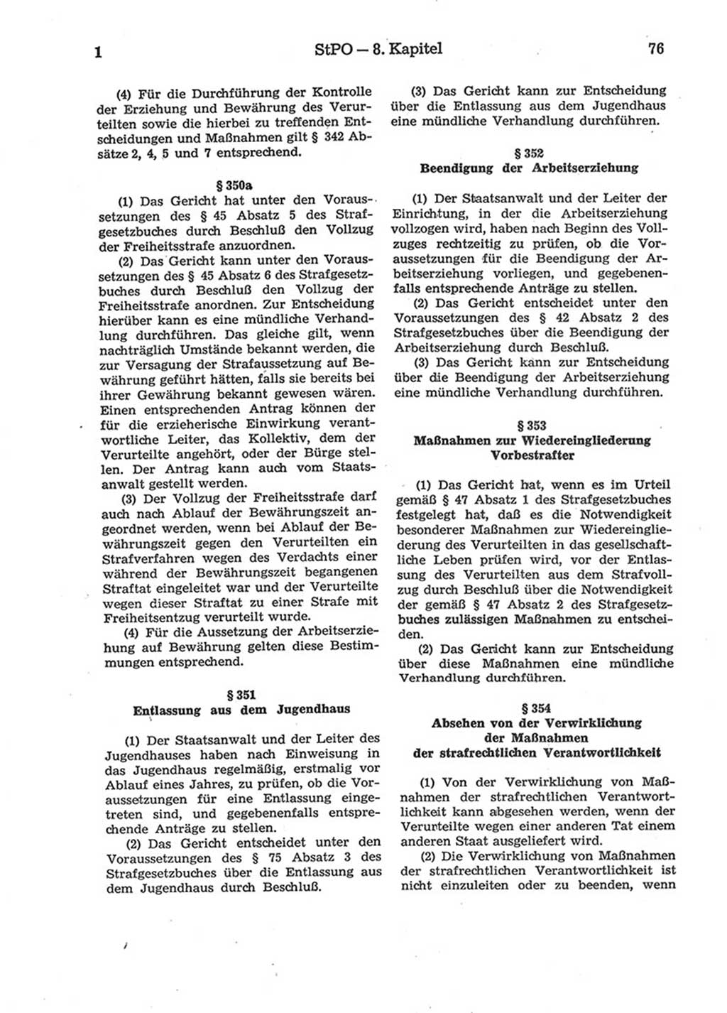 Strafprozeßordnung (StPO) der Deutschen Demokratischen Republik (DDR) 1975, Seite 76 (StPO DDR 1974, S. 76)