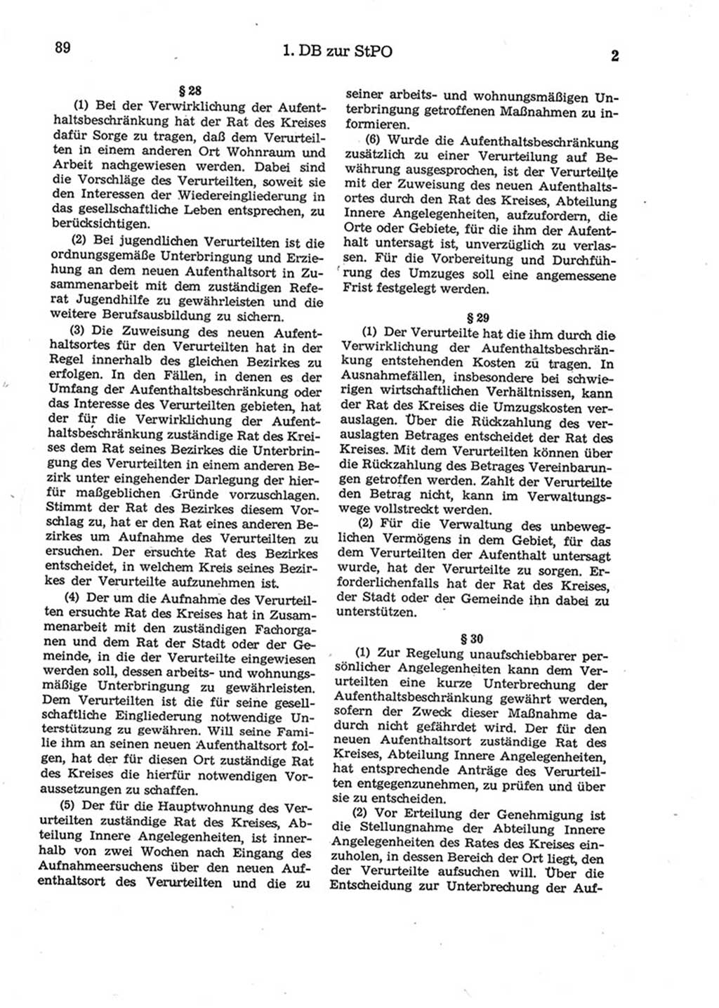 Strafprozeßordnung (StPO) der Deutschen Demokratischen Republik (DDR) 1975, Seite 89 (StPO DDR 1974, S. 89)