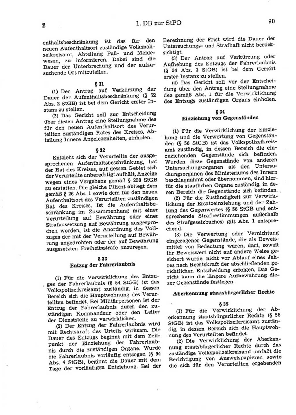 Strafprozeßordnung (StPO) der Deutschen Demokratischen Republik (DDR) 1975, Seite 90 (StPO DDR 1974, S. 90)
