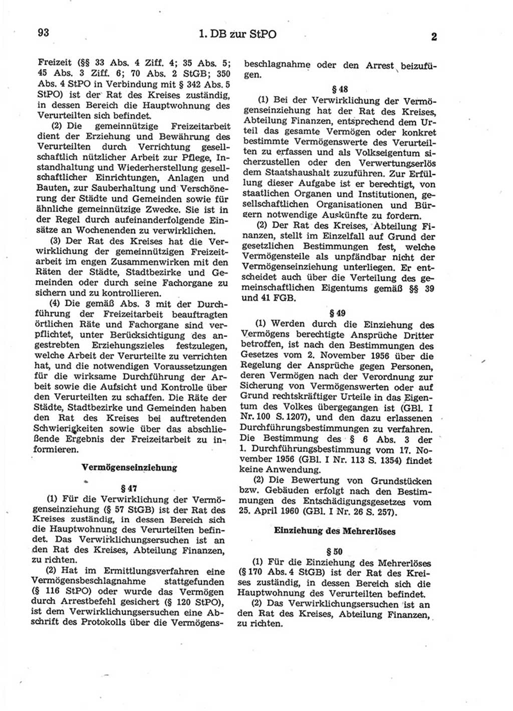 Strafprozeßordnung (StPO) der Deutschen Demokratischen Republik (DDR) 1975, Seite 93 (StPO DDR 1974, S. 93)